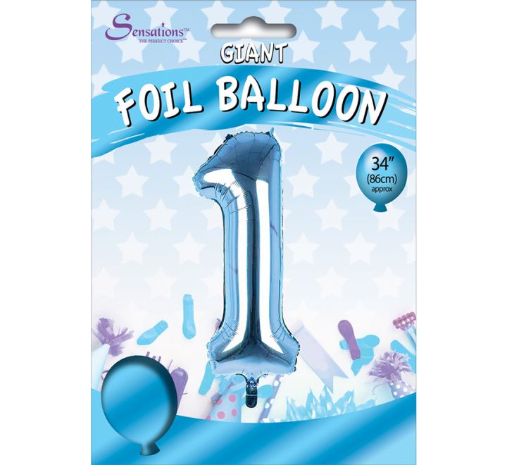 "Sensations" Super Shape Helium Filled Balloon - 34 Inches - LIGHT BLUE