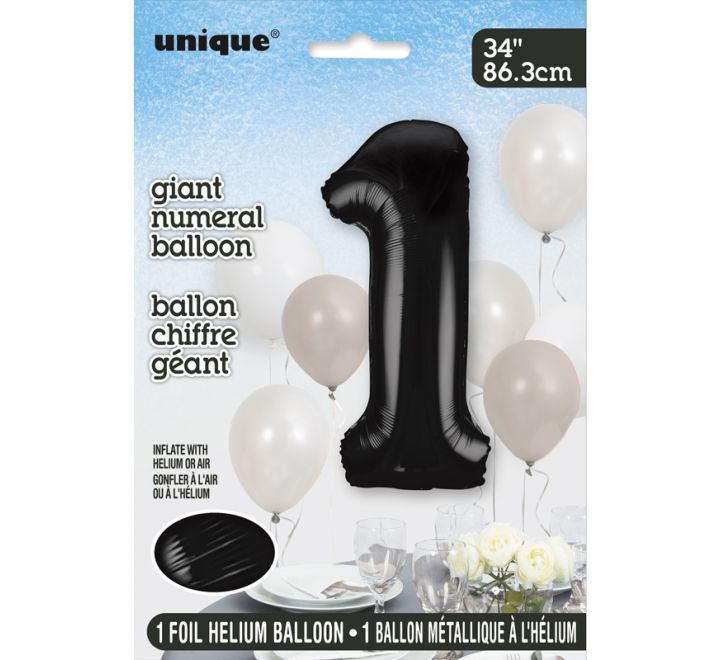 "Unique" Super Shape Helium Filled Balloon - 34 Inches - BLACK