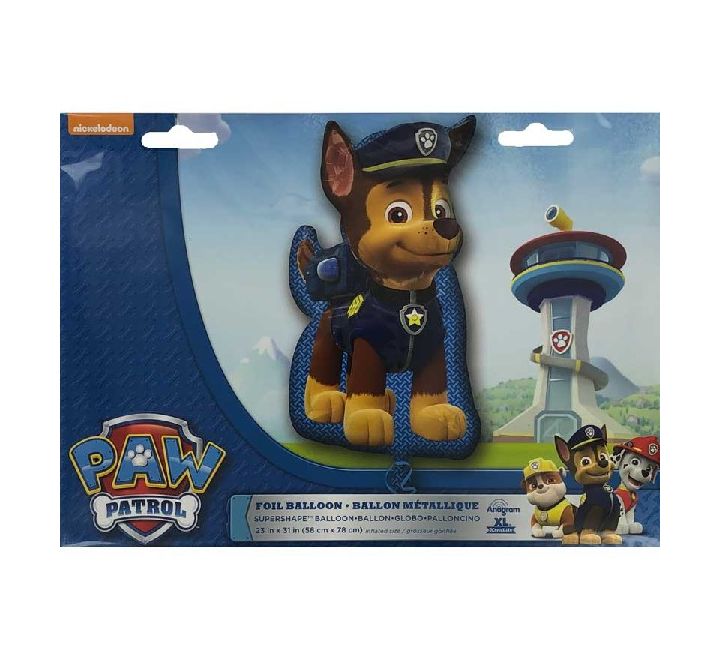 Super Shape Character Foil Helium Filled Balloon - Paw Patrol - Chase