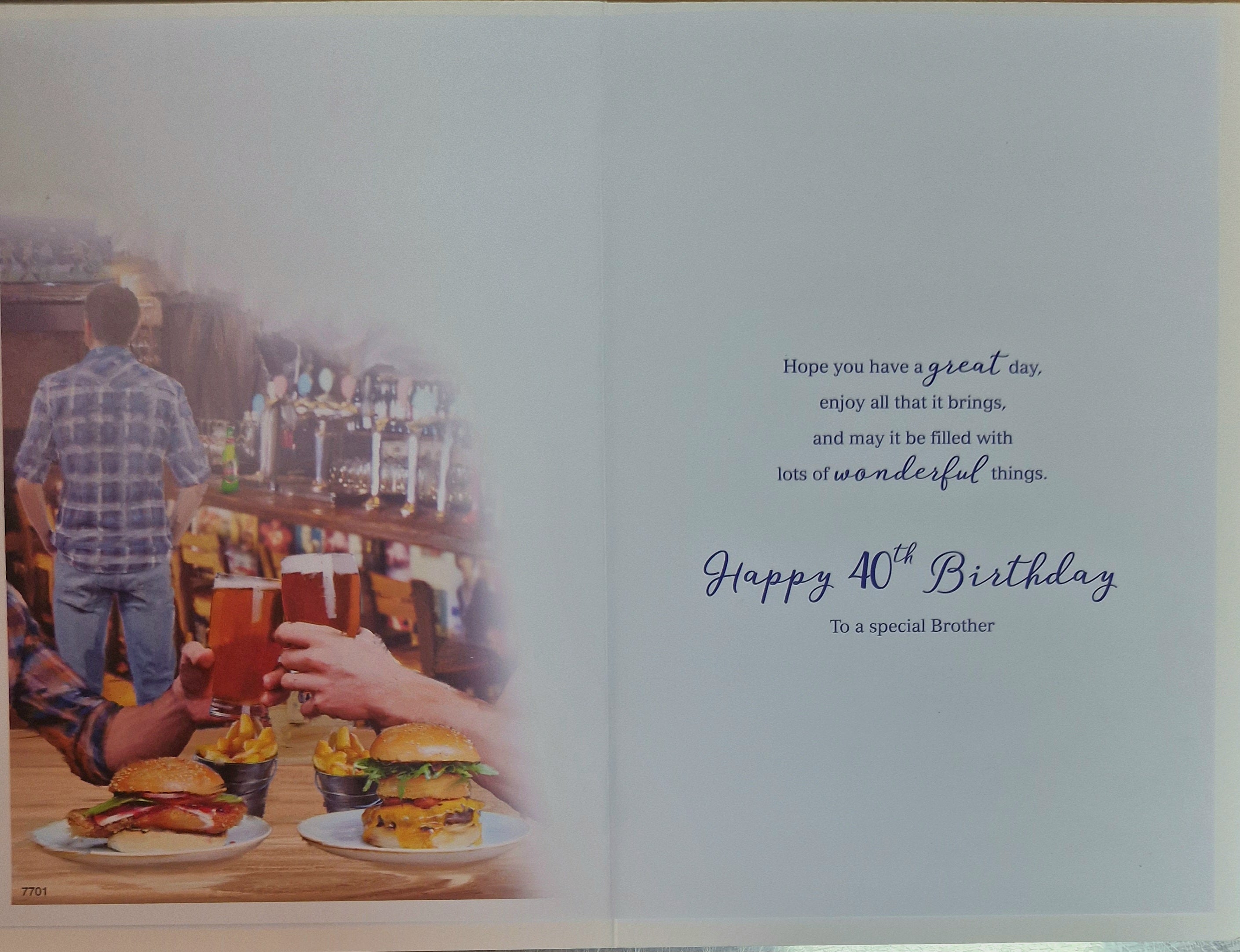 Brother 40th Birthday Card