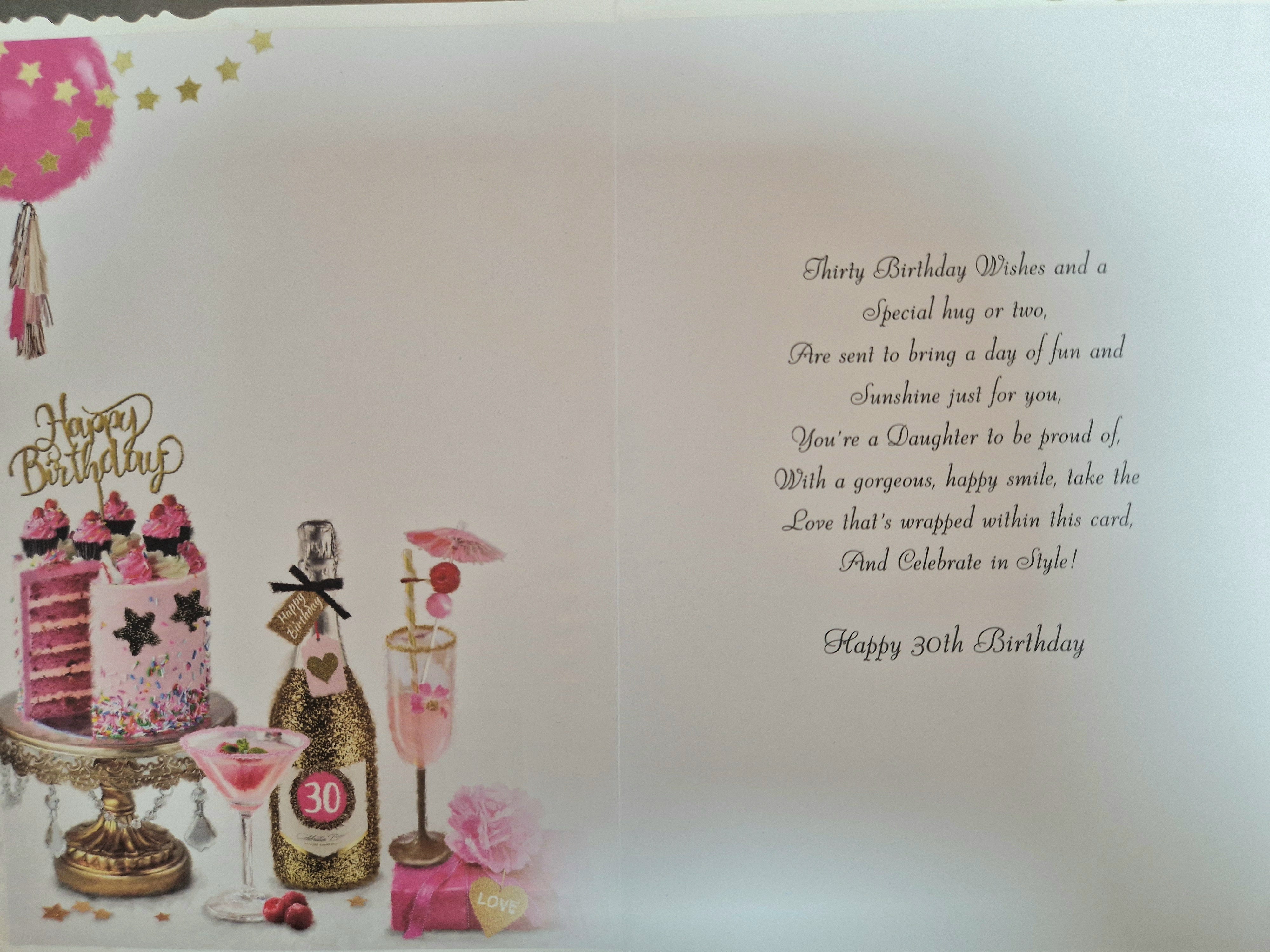 Daughter 30th Birthday Card