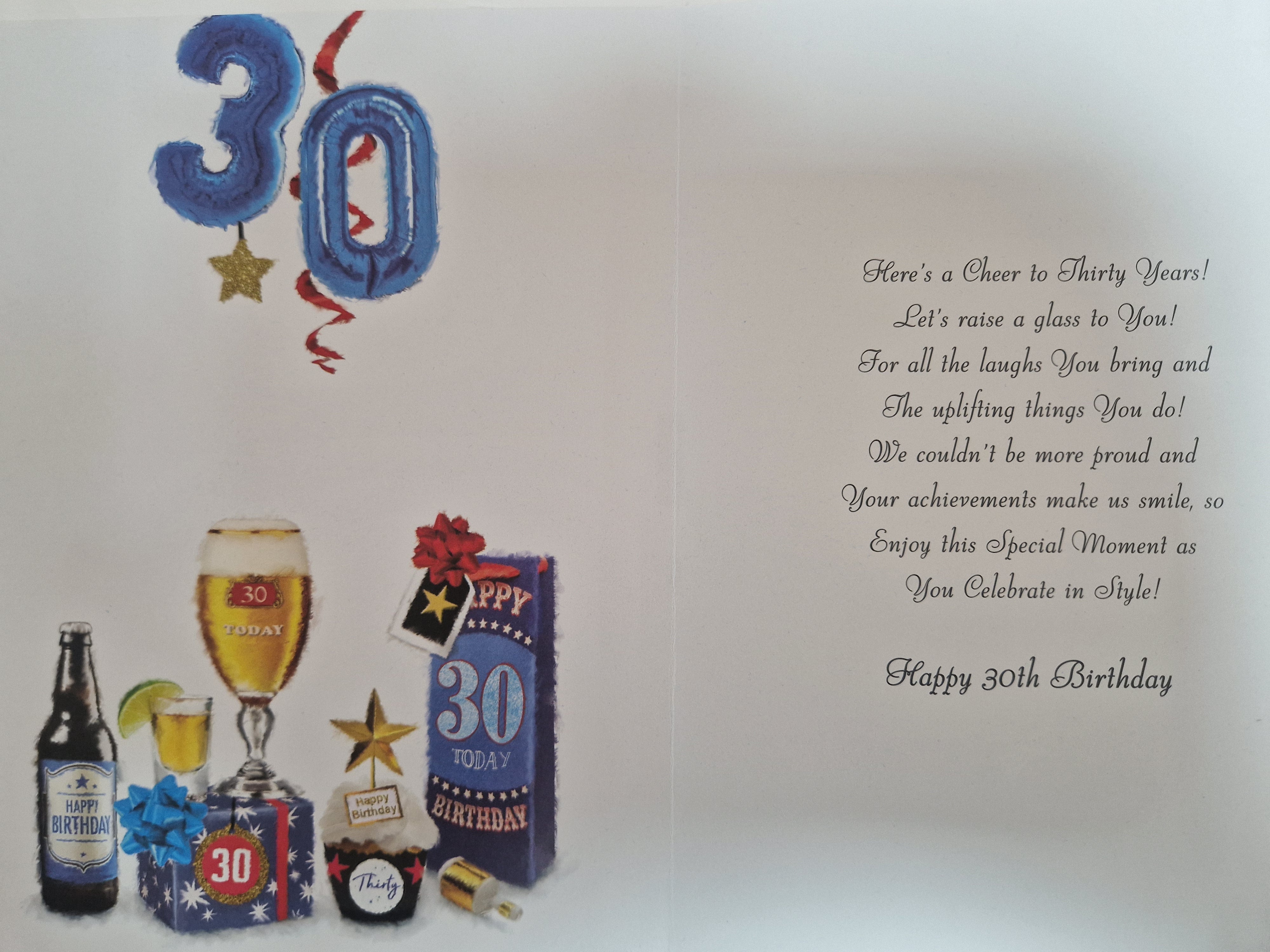 Son 30th Birthday Card