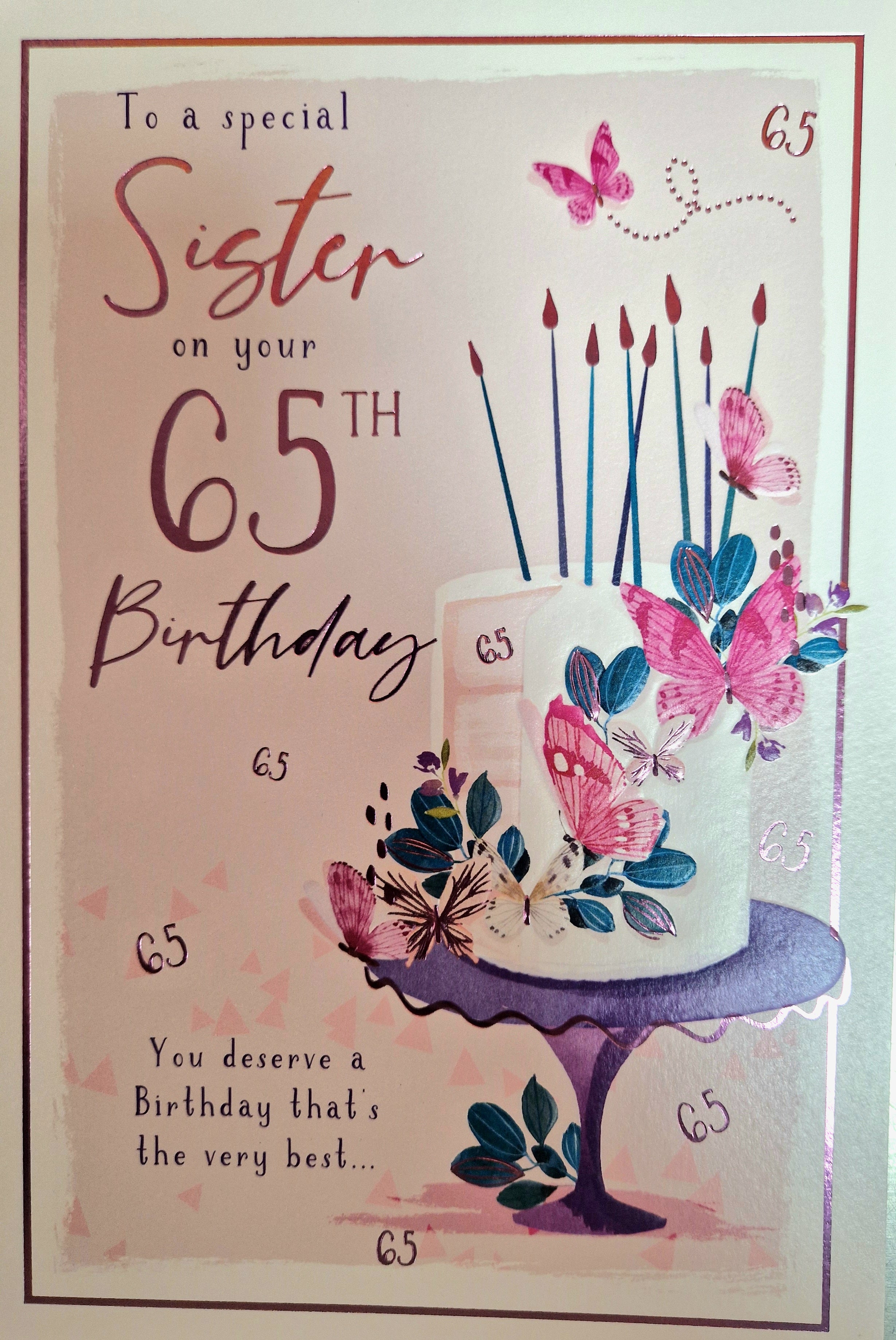 SIster 65th Birthday Card