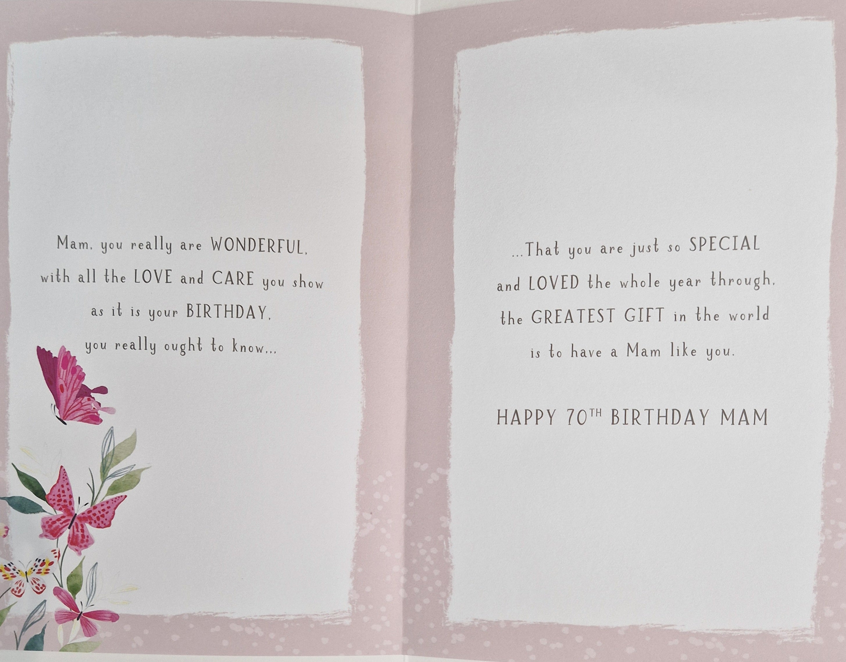 Mam 70th Birthday Card