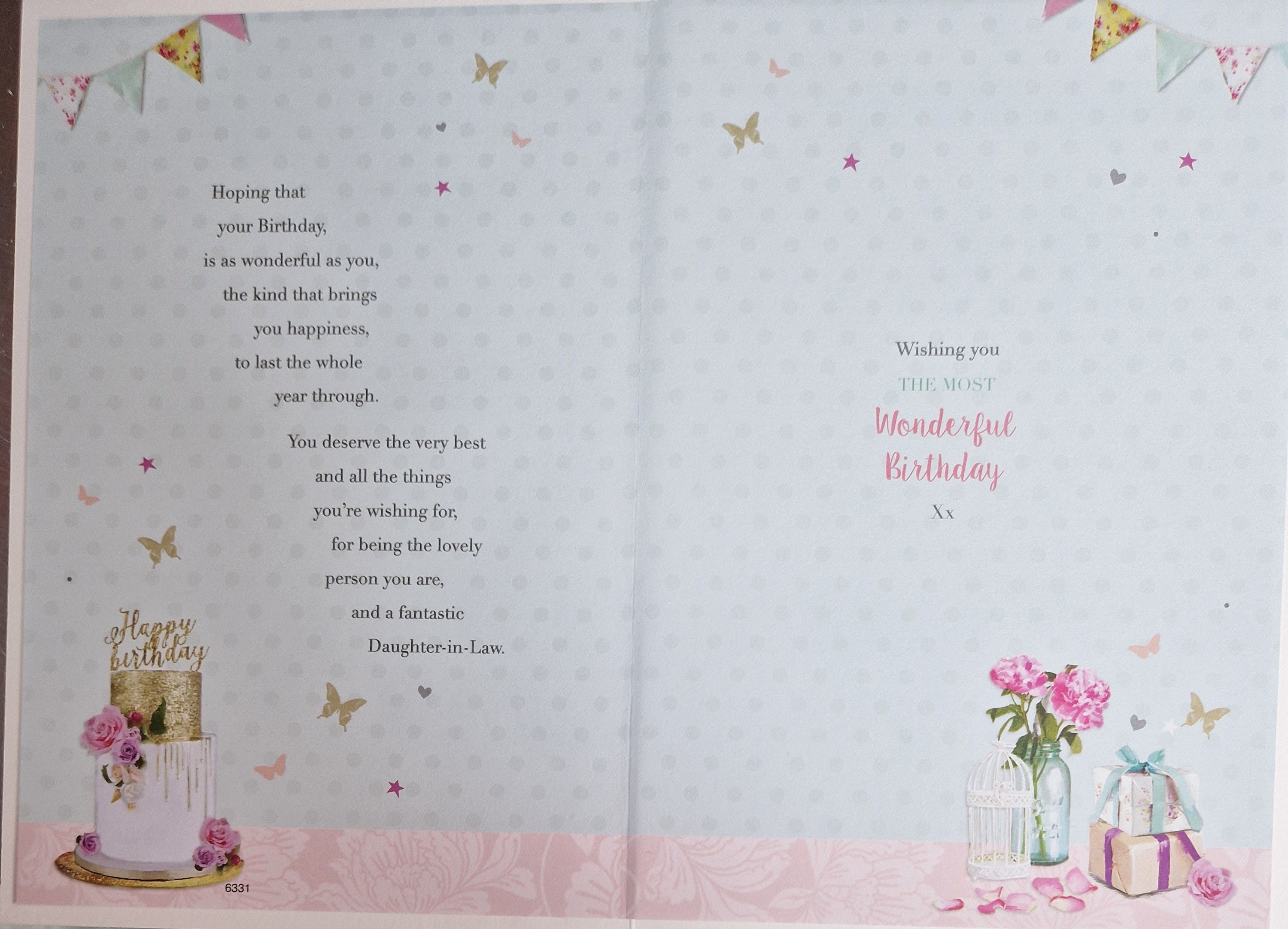 Daughter in Law Birthday Card