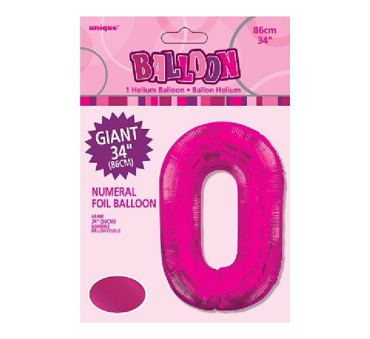 "Unique" Super Shape Helium Filled Balloon - 34 Inches - MAGENTA