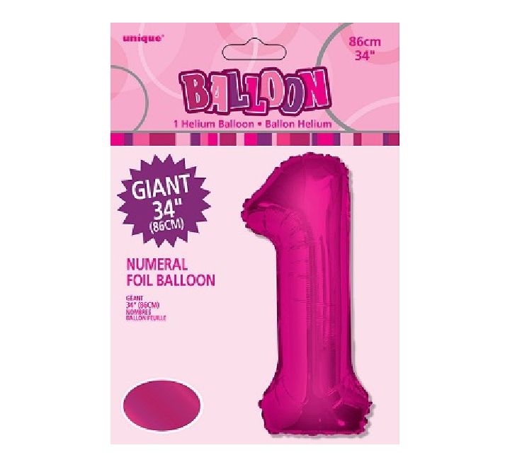 "Unique" Super Shape Helium Filled Balloon - 34 Inches - MAGENTA