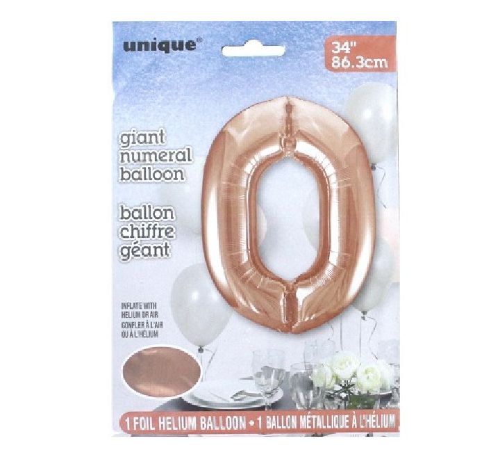 "Unique" Super Shape Helium Filled Balloon - 34 Inches - ROSE GOLD