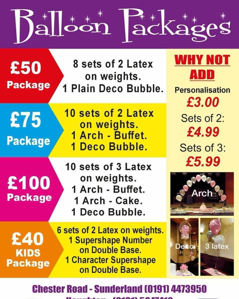 North East Balloon Packages & Balloon Displays
