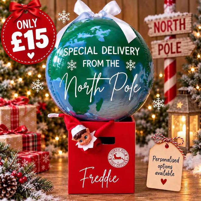 Elf Return Globe Display