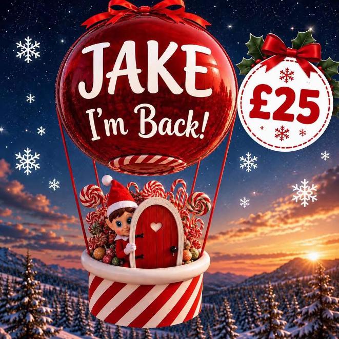 Personalised Elf Arrival Hot Air Balloon