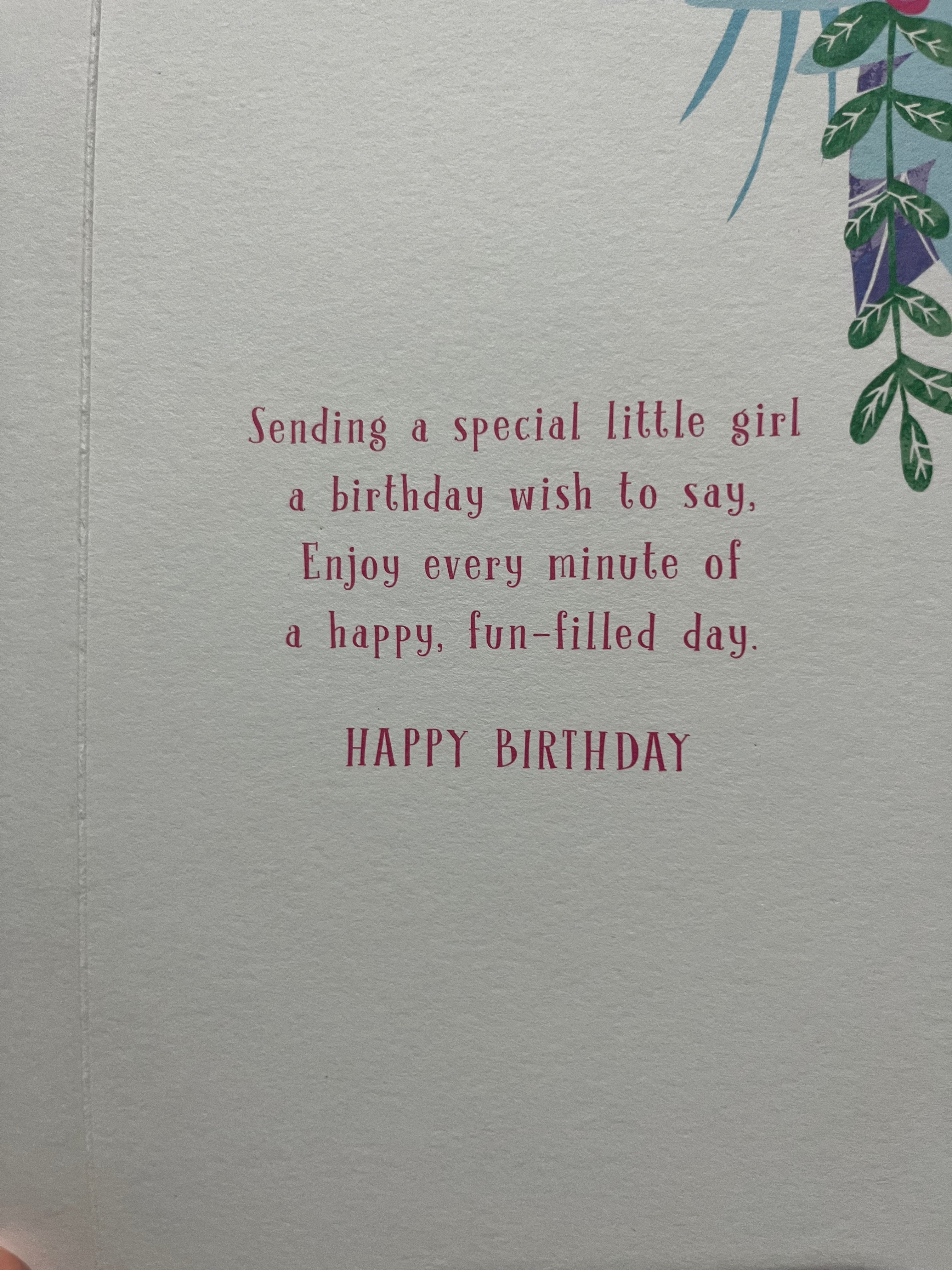 Age 3 Female Birthday Card
