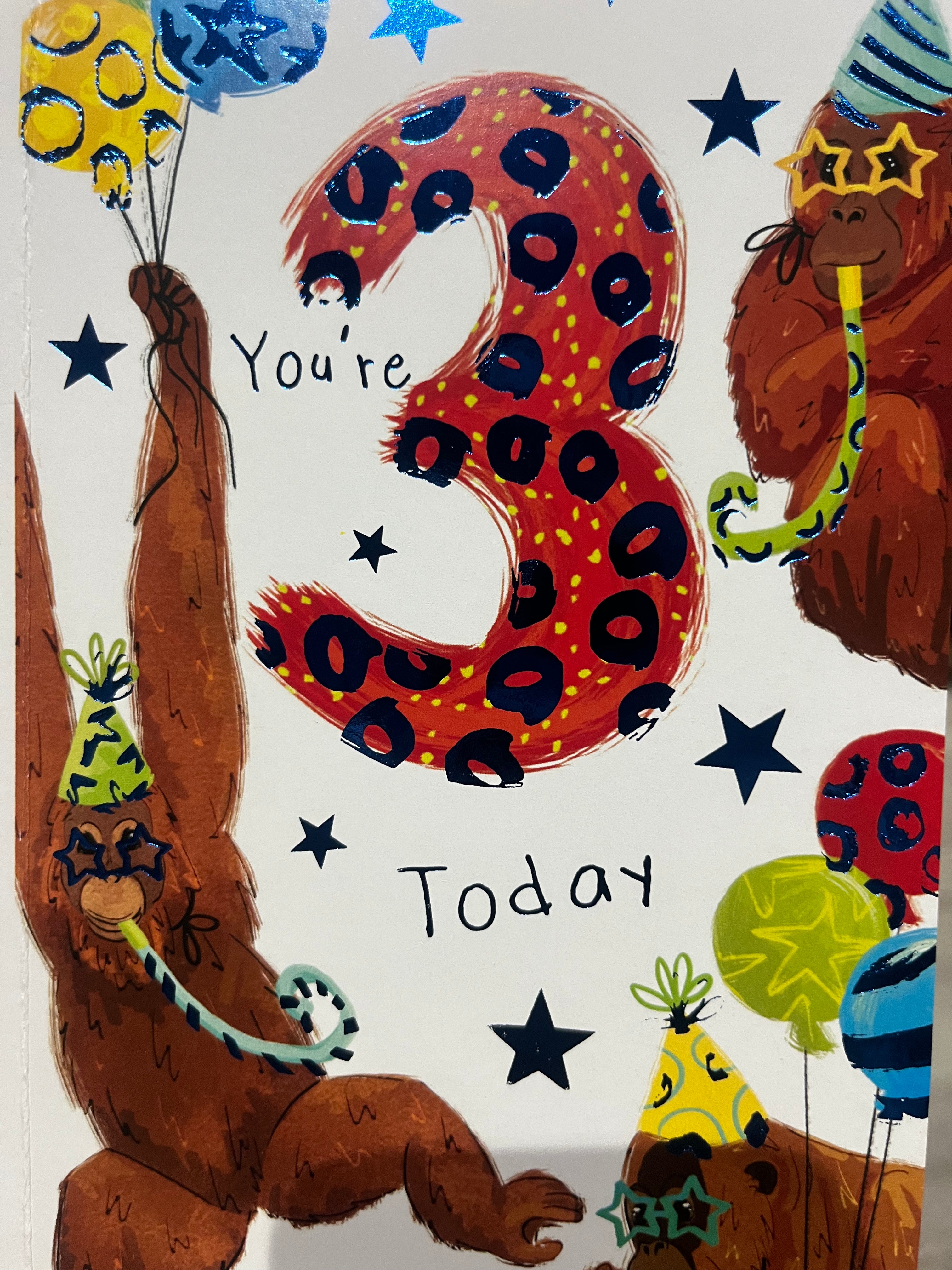 Age 3 Male Birthday Card