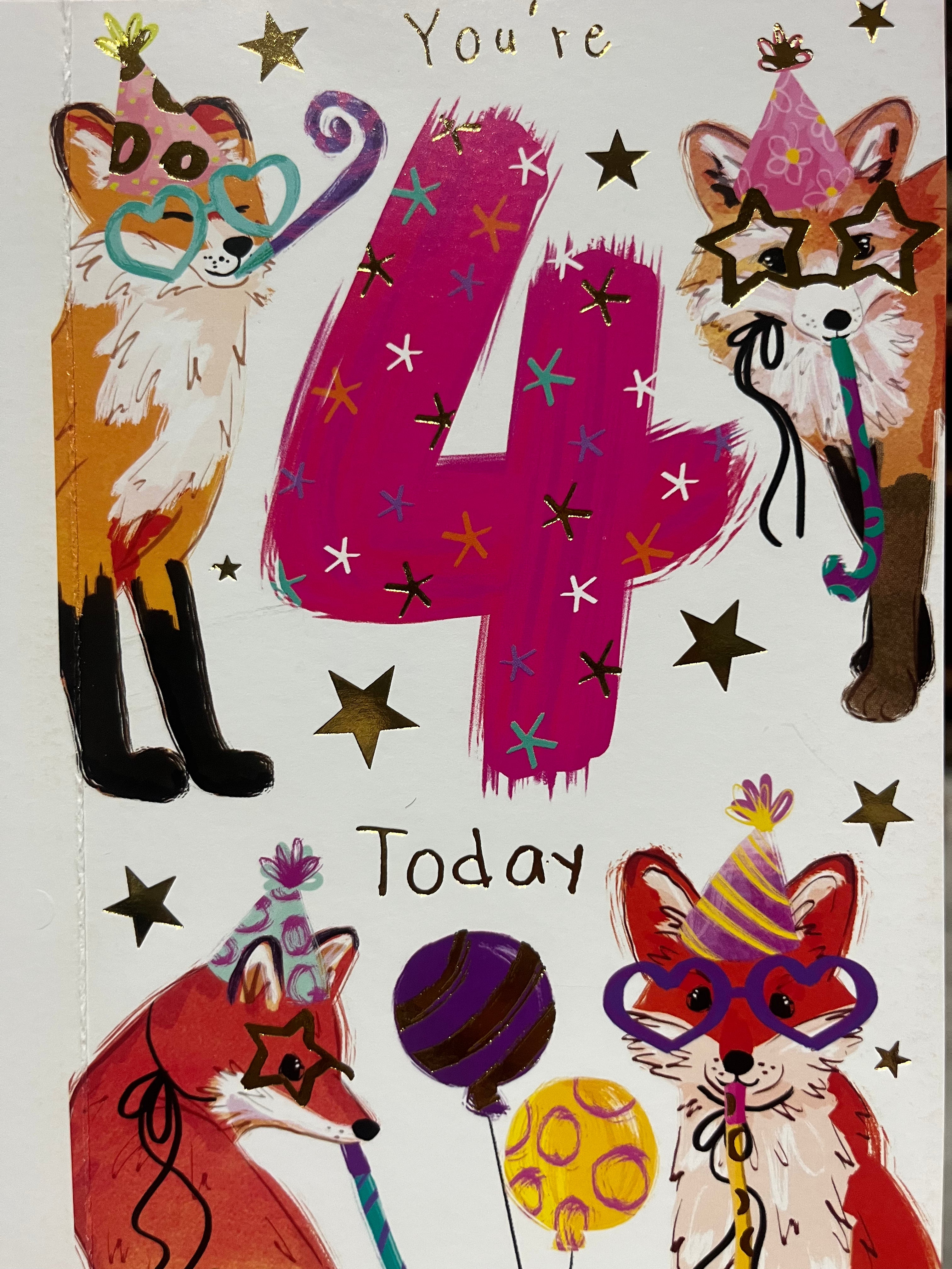 Age 4 Female Birthday Card