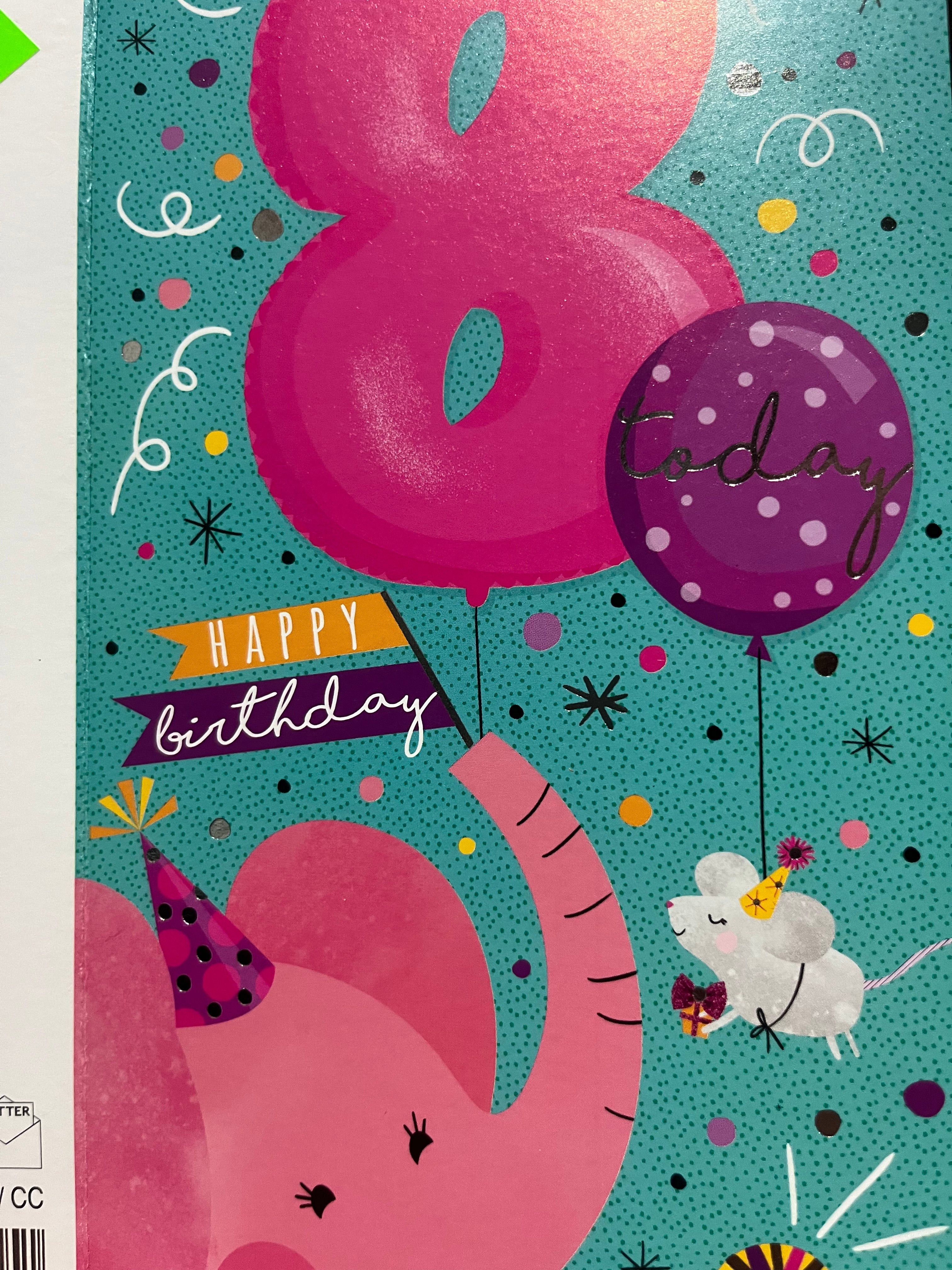 Age 8 Female Birthday Card