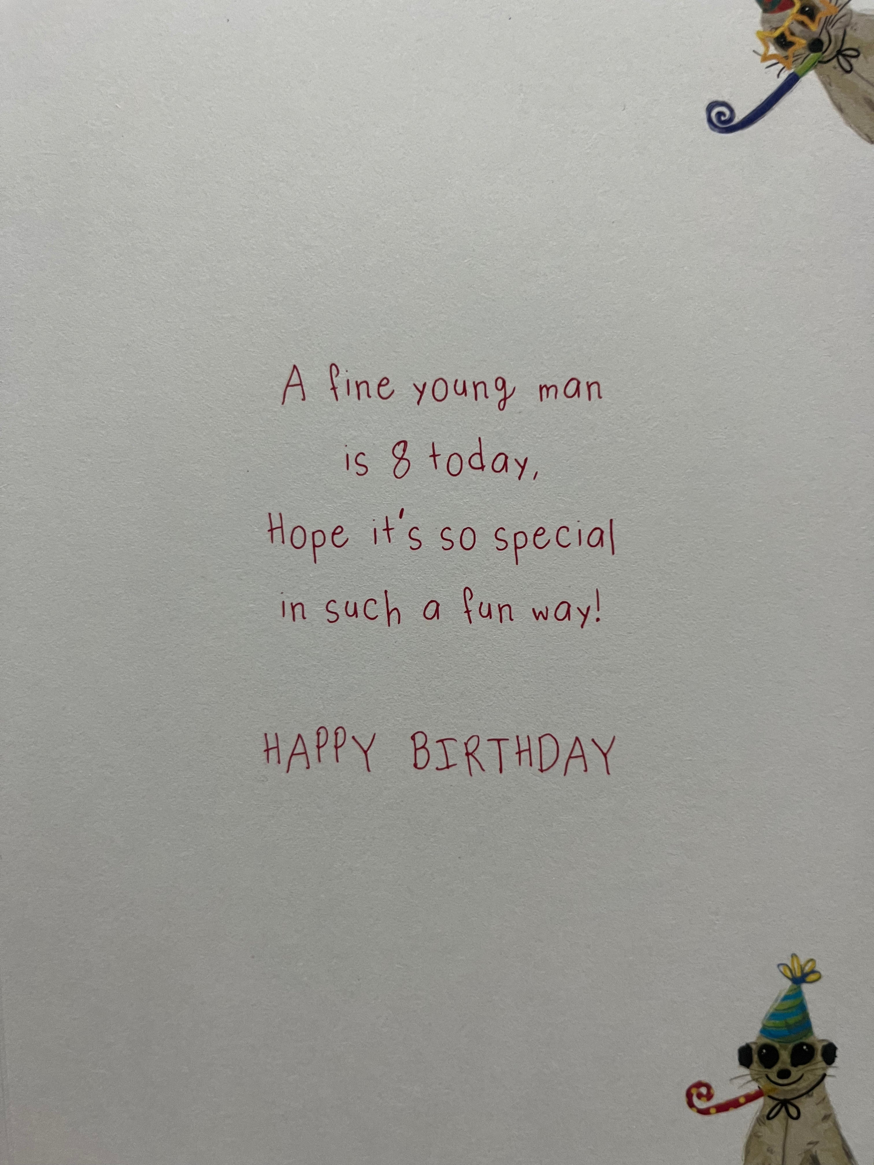 Age 8 Male Birthday Card