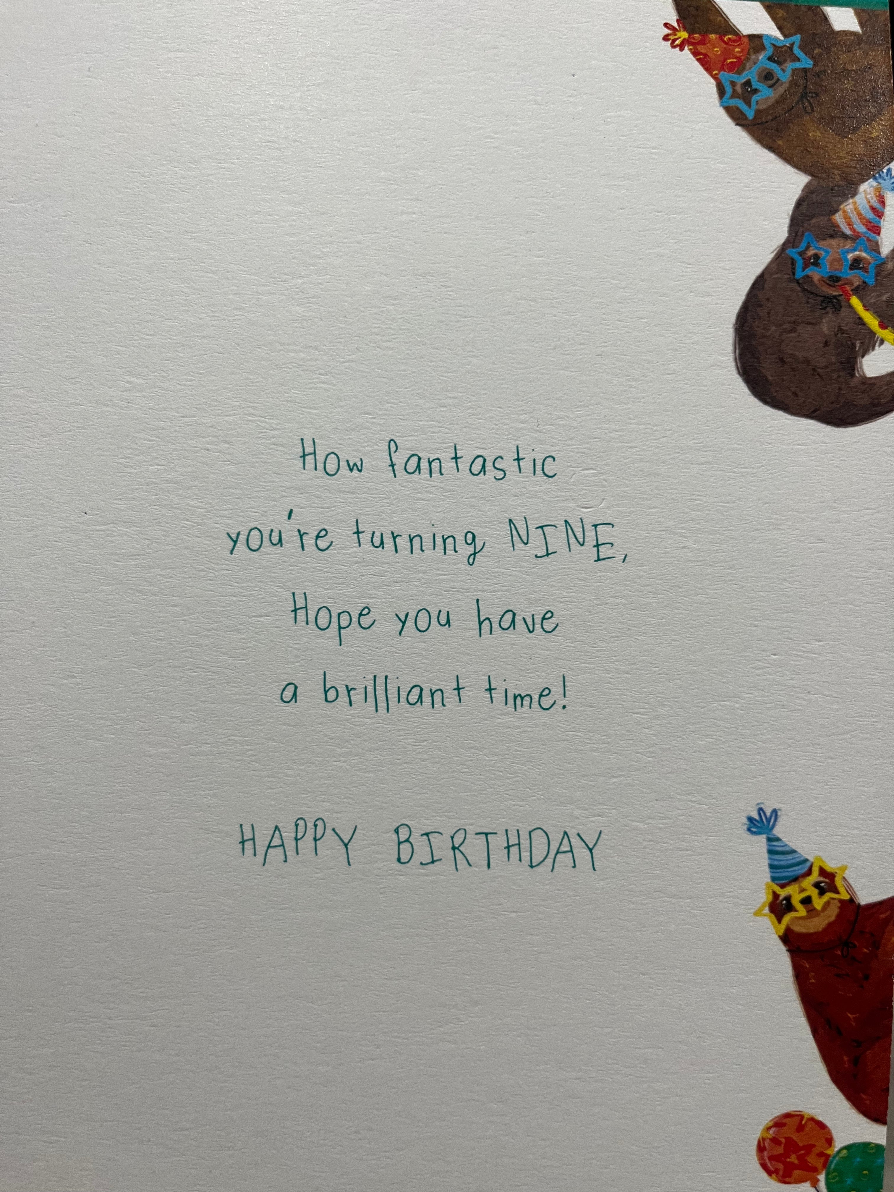 Age 9 Male Birthday Card