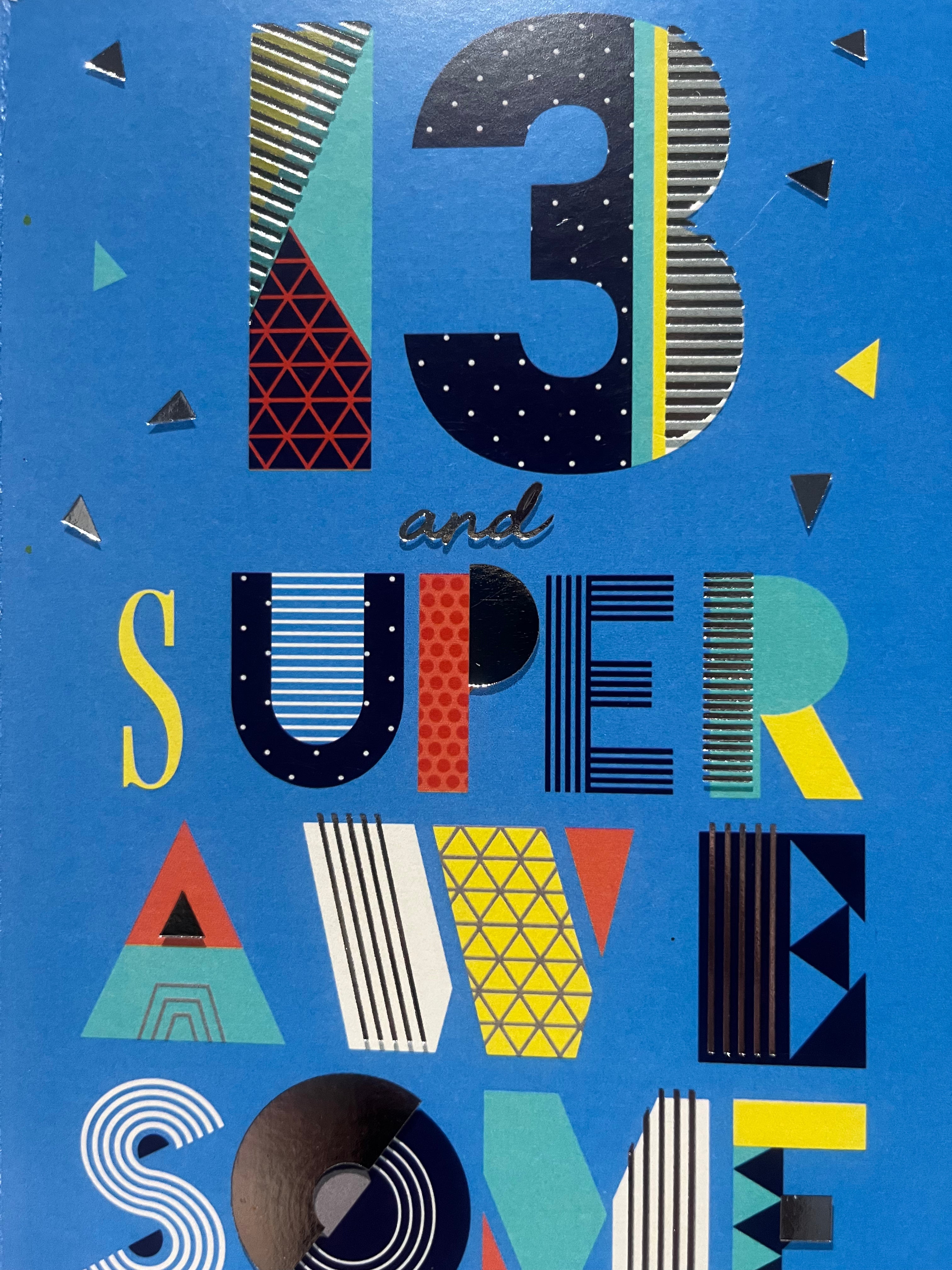 Age 13 Male Birthday Card