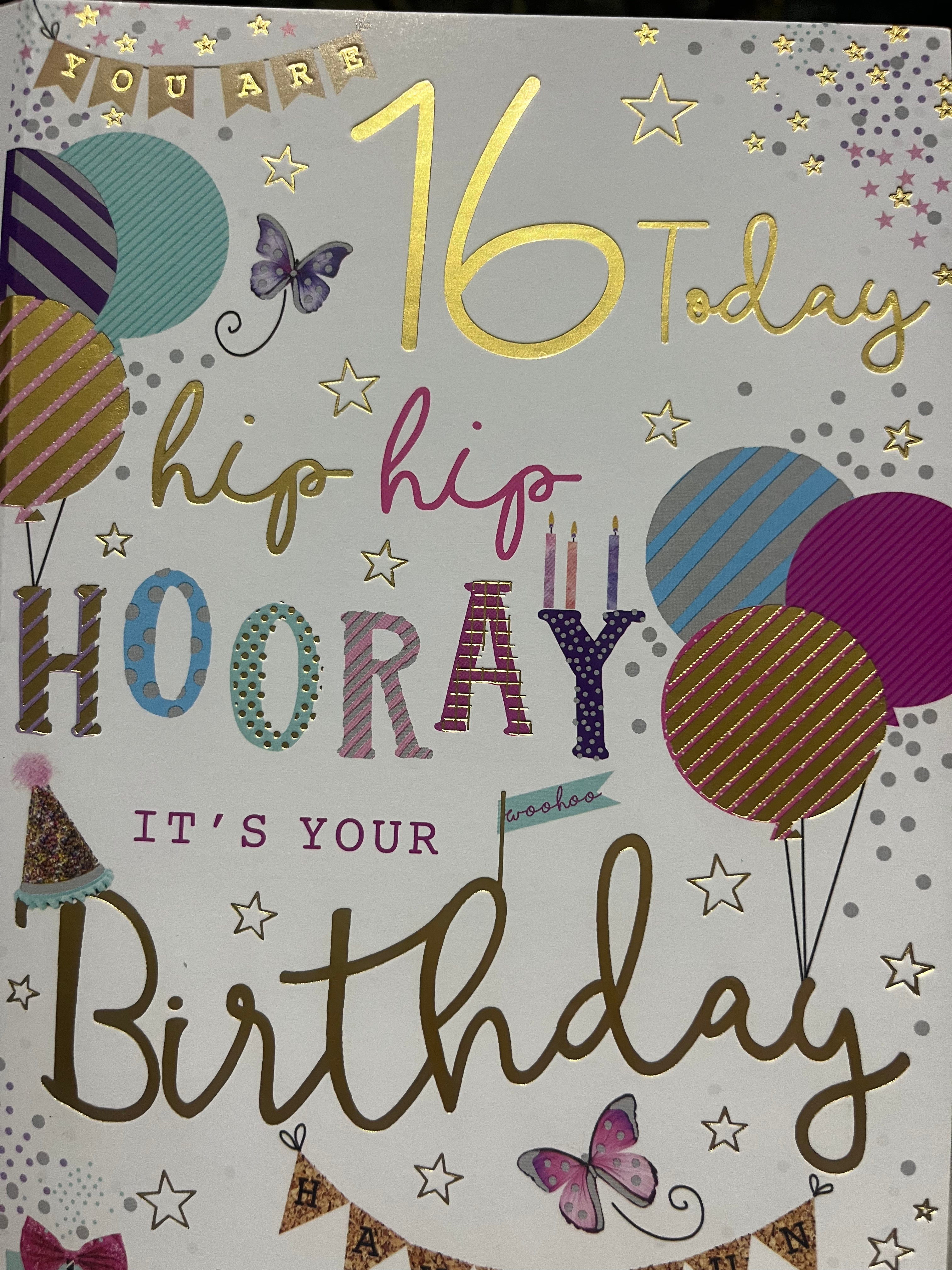 Age 16 Female Birthday Card