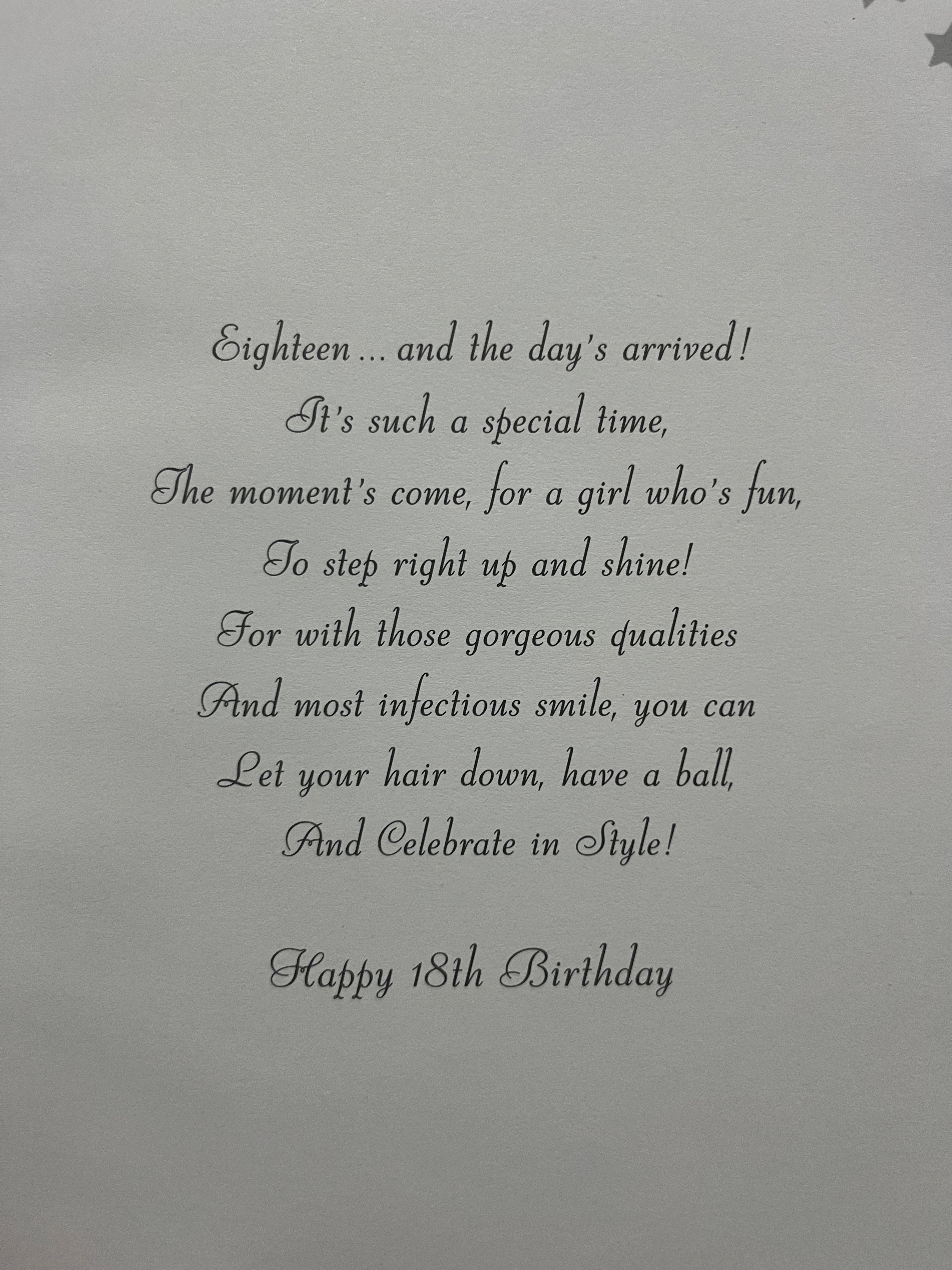 Age 18 Female Birthday Card