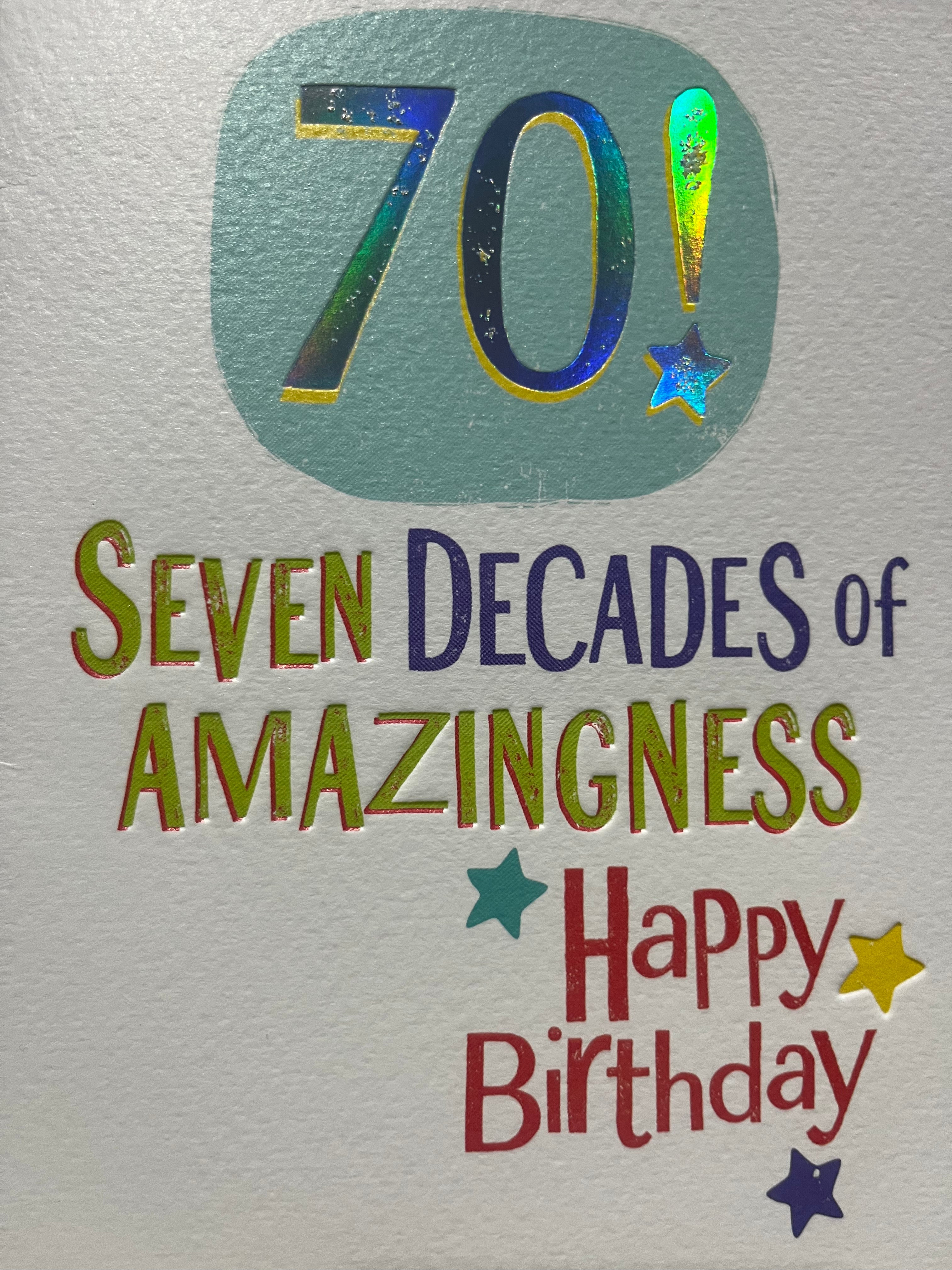 Age 70 Male Birthday Card