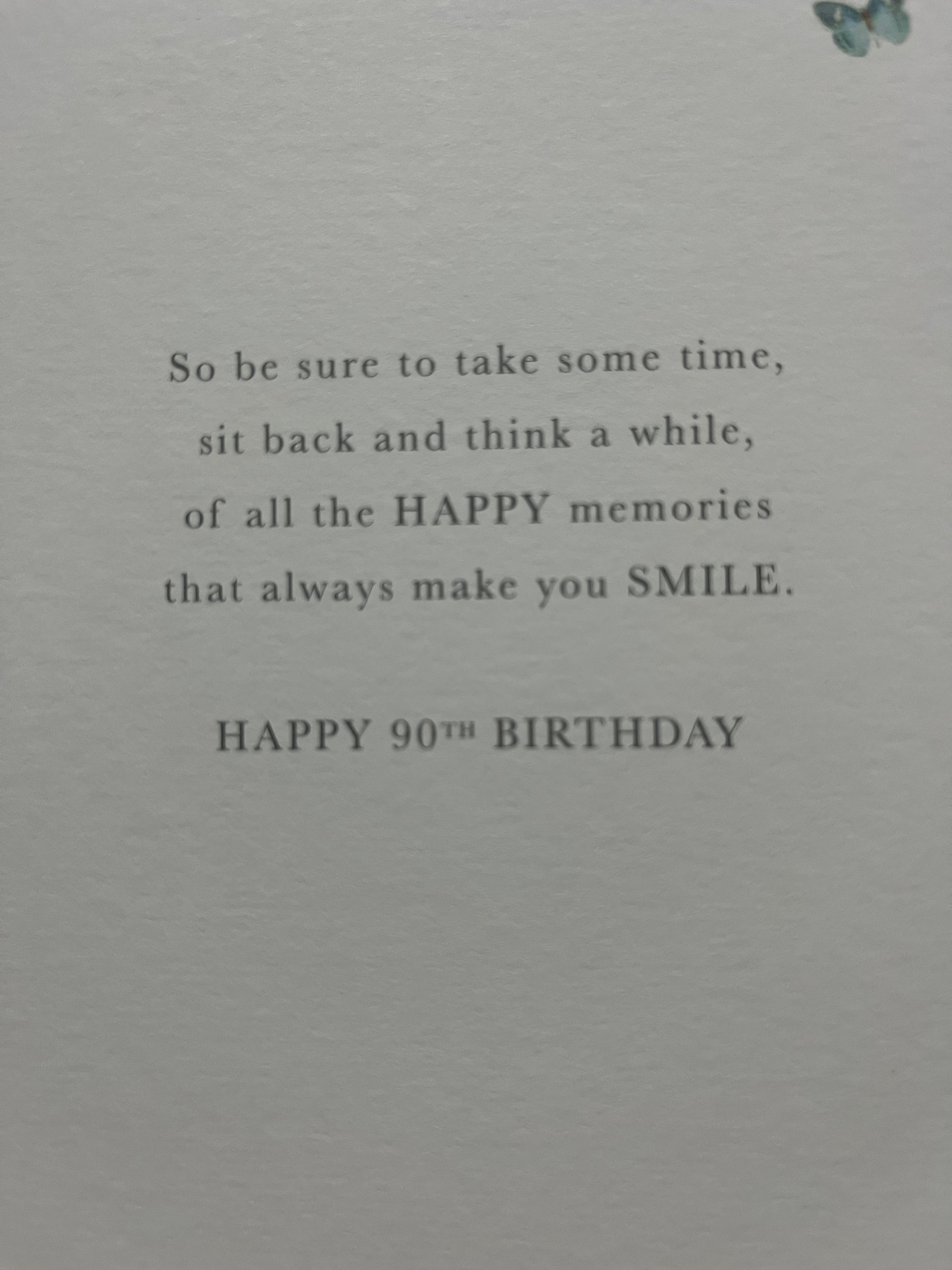 Age 90 Female Birthday Card