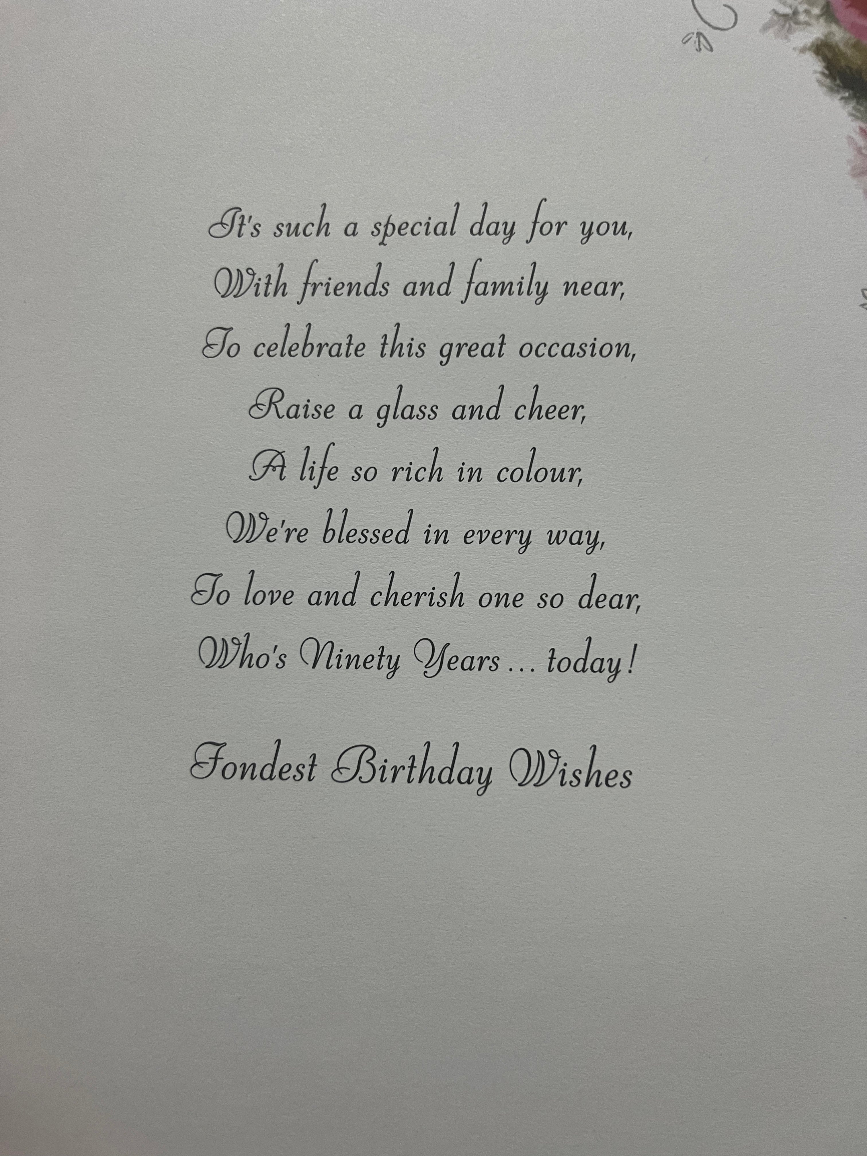 Age 90 Female Birthday Card