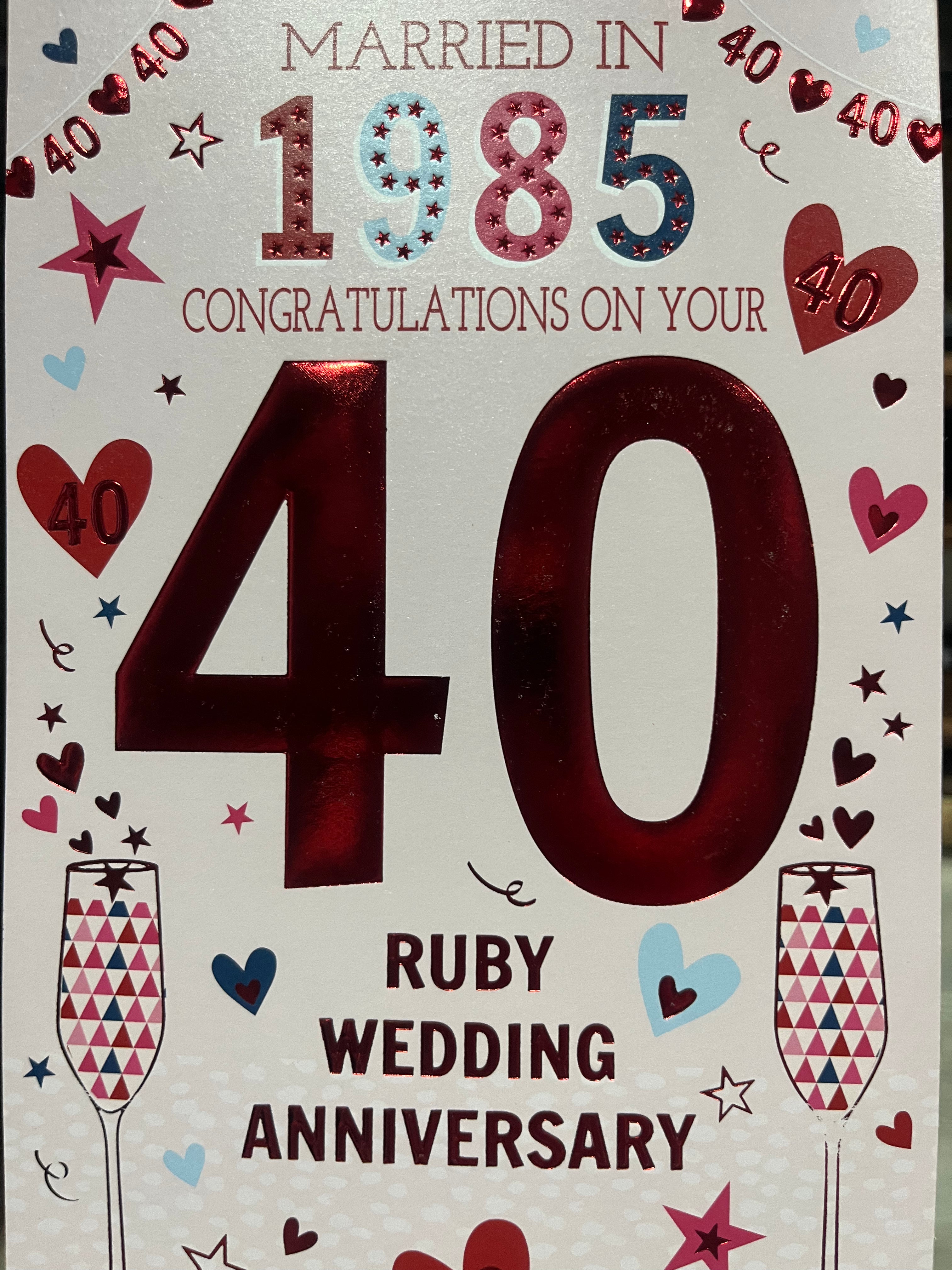 Ruby Wedding Card