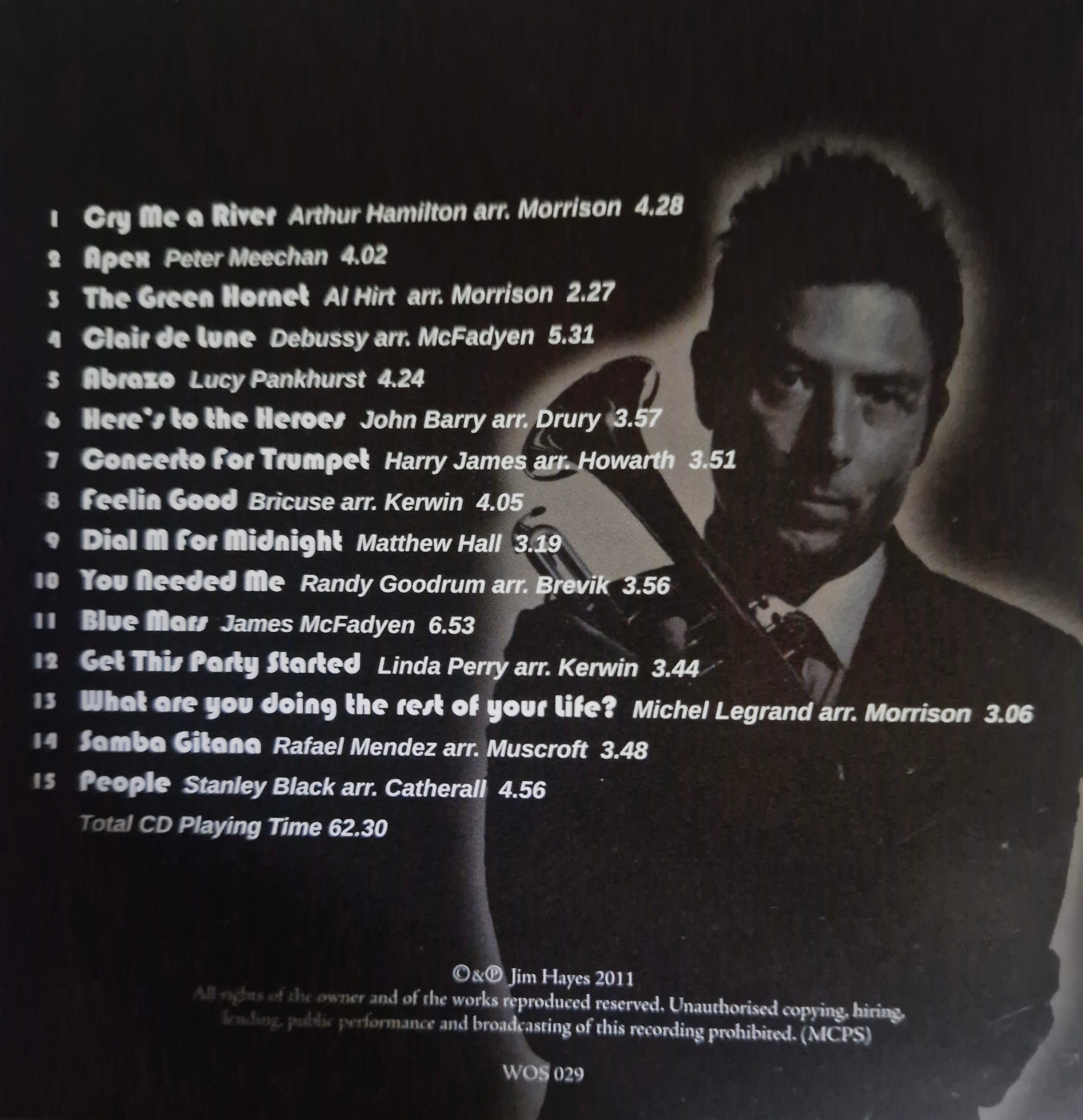 Jim Hayes (Cornet) Music CD "Dial M For Midnight".