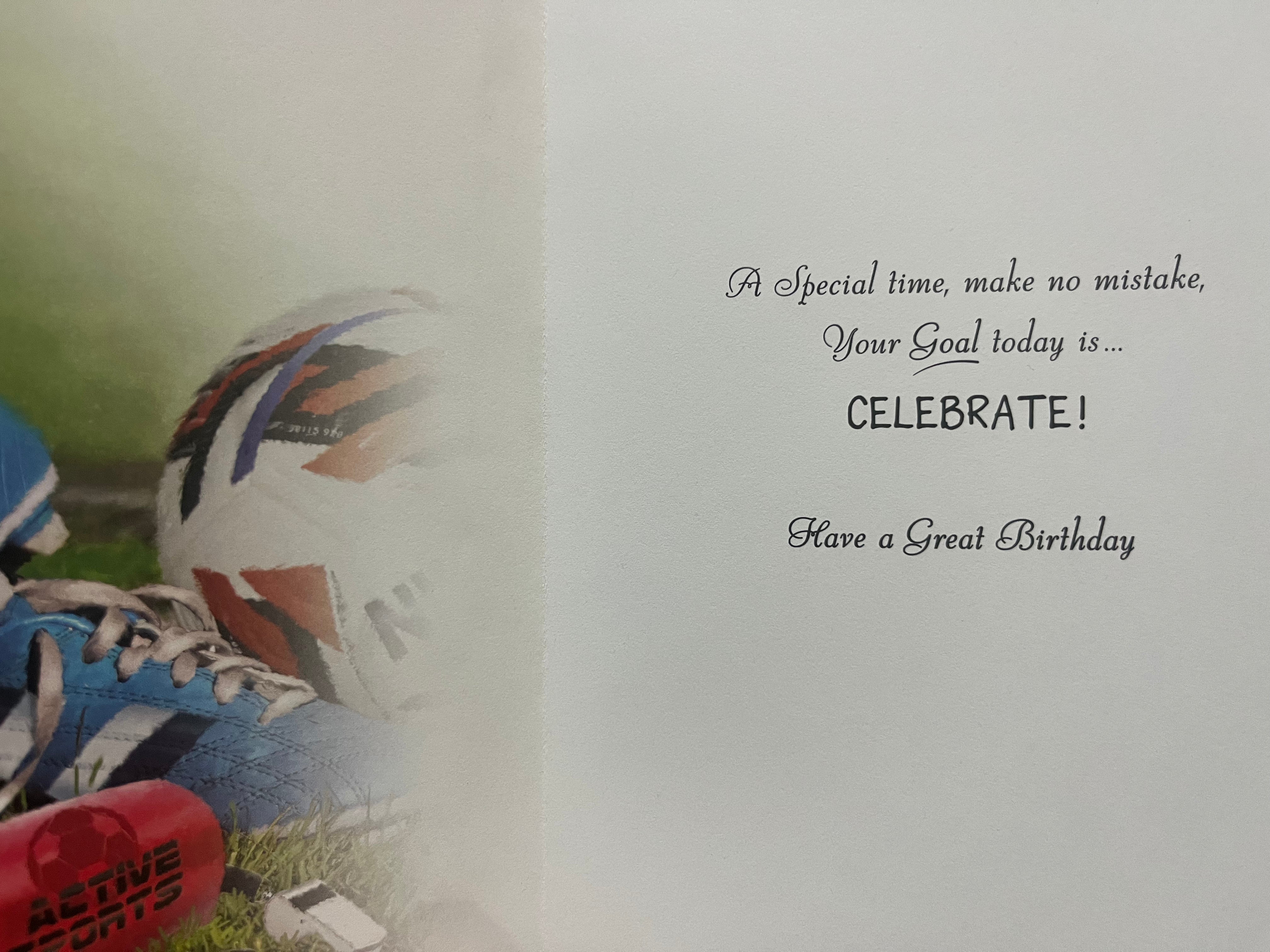 Male Traditional Birthday Card. Football Birthday Card