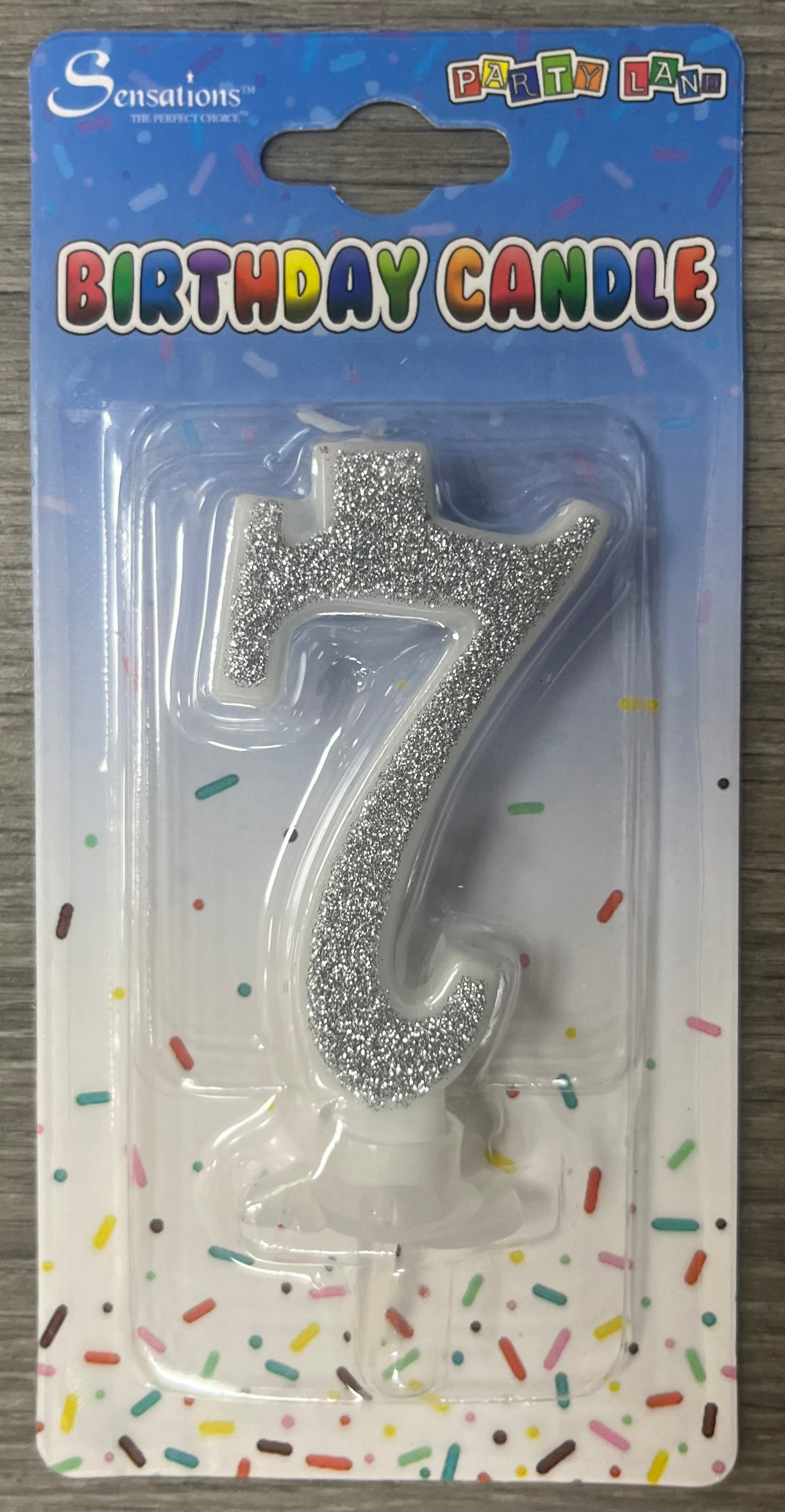 Number 7 Candle. Silver Pink or Blue