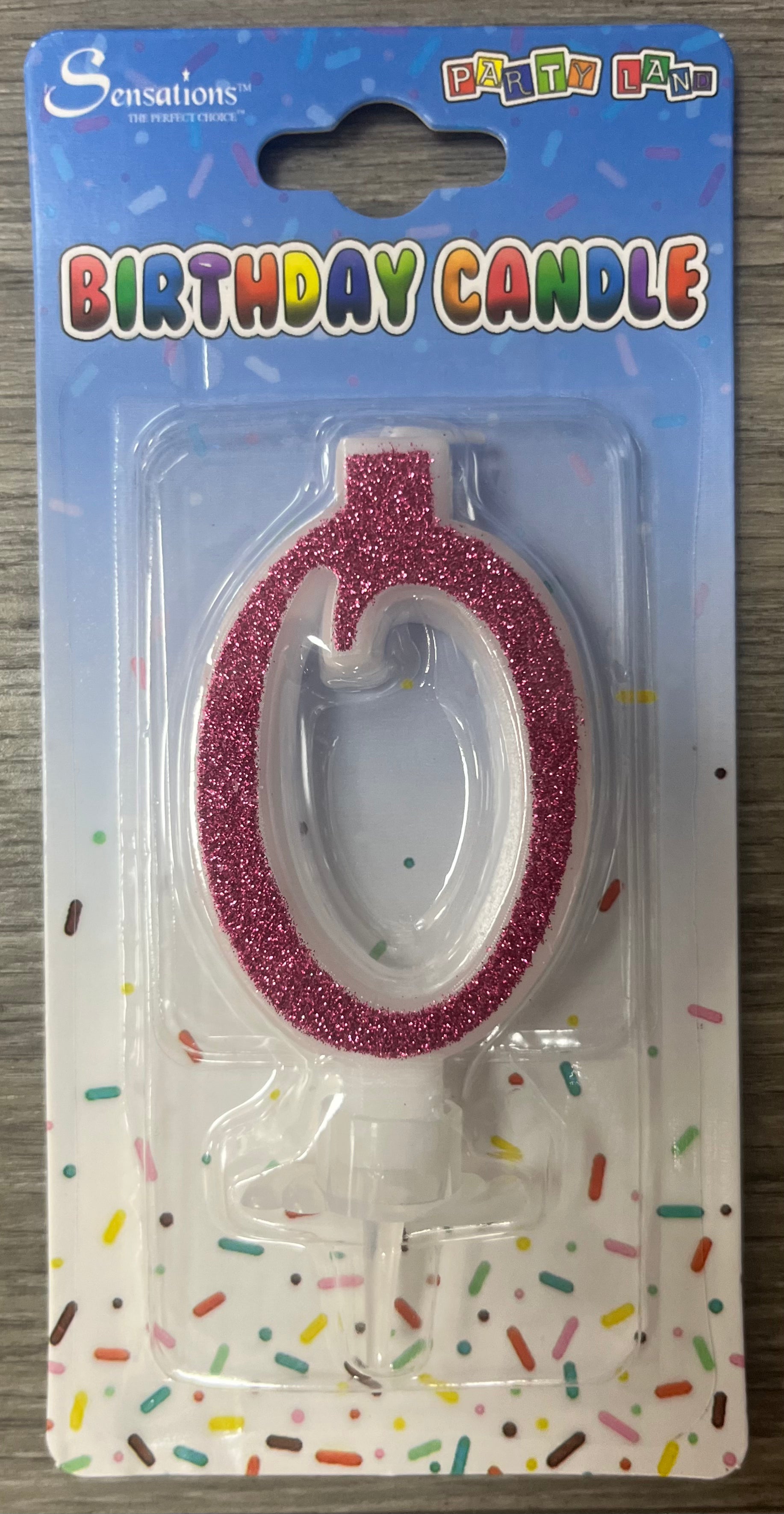 Number 0 Candle. Silver, Pink or Blue