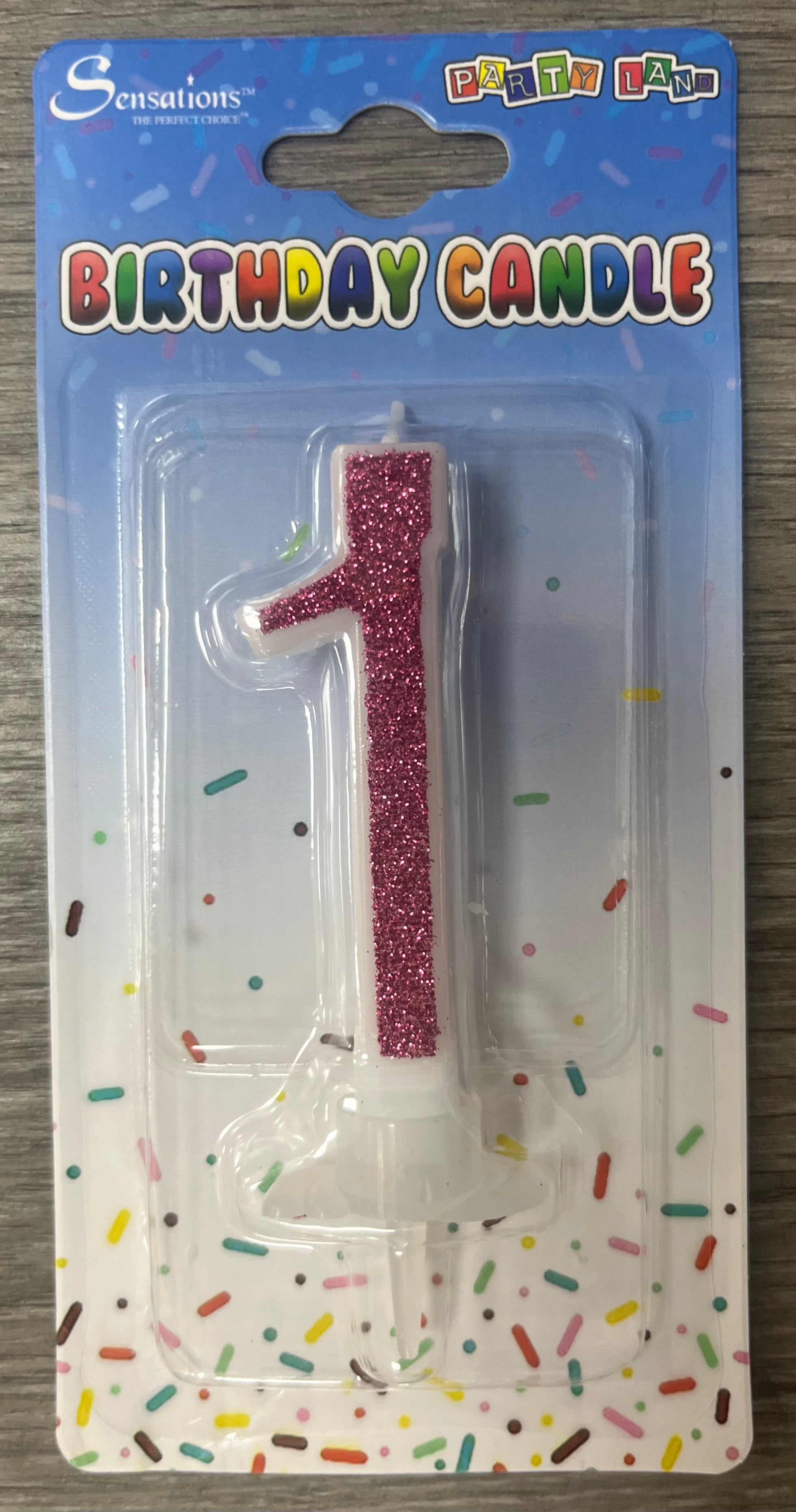 Number 1 Candle. Silver Pink or Blue