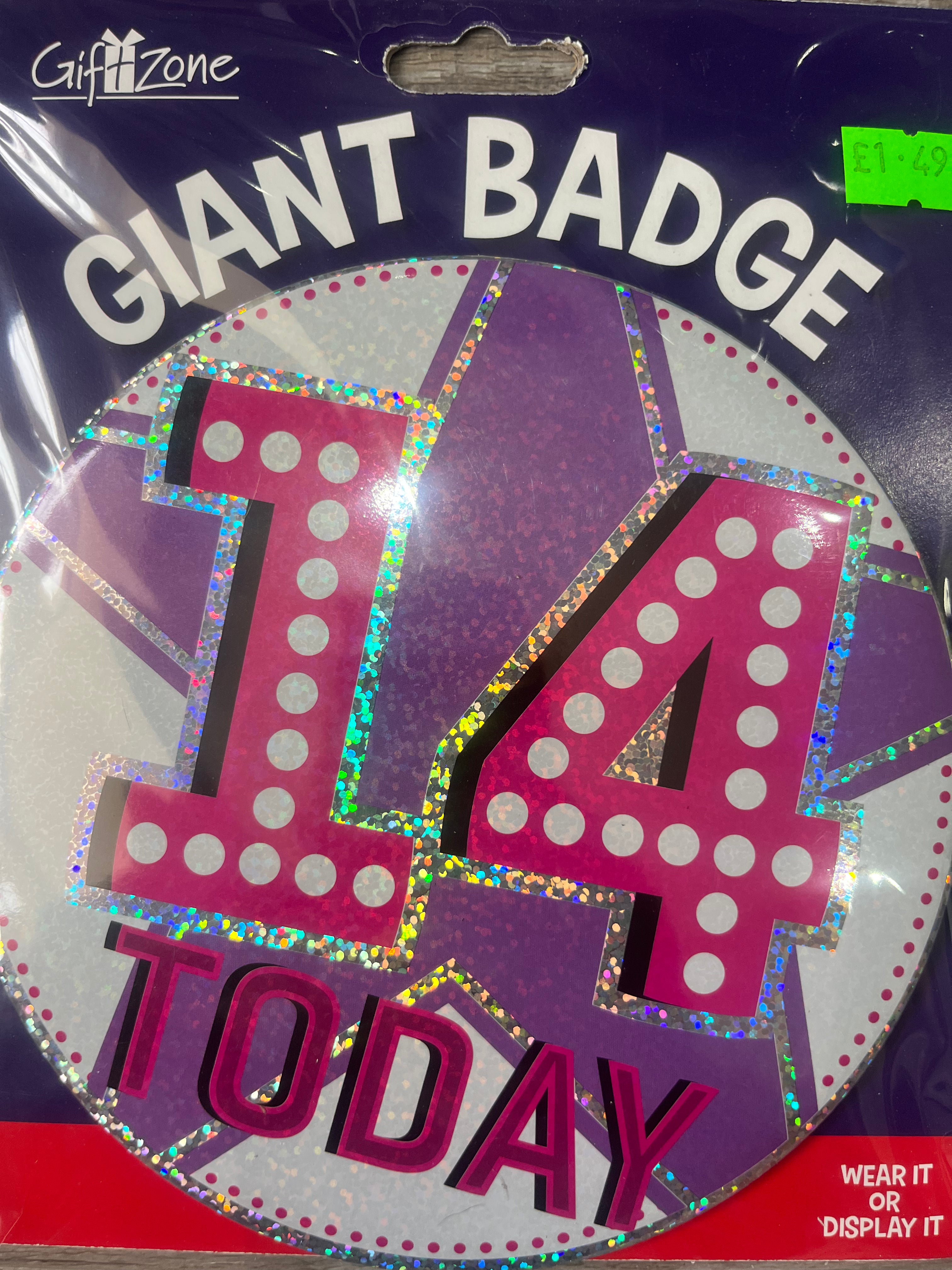 Giant Badge. Age 14