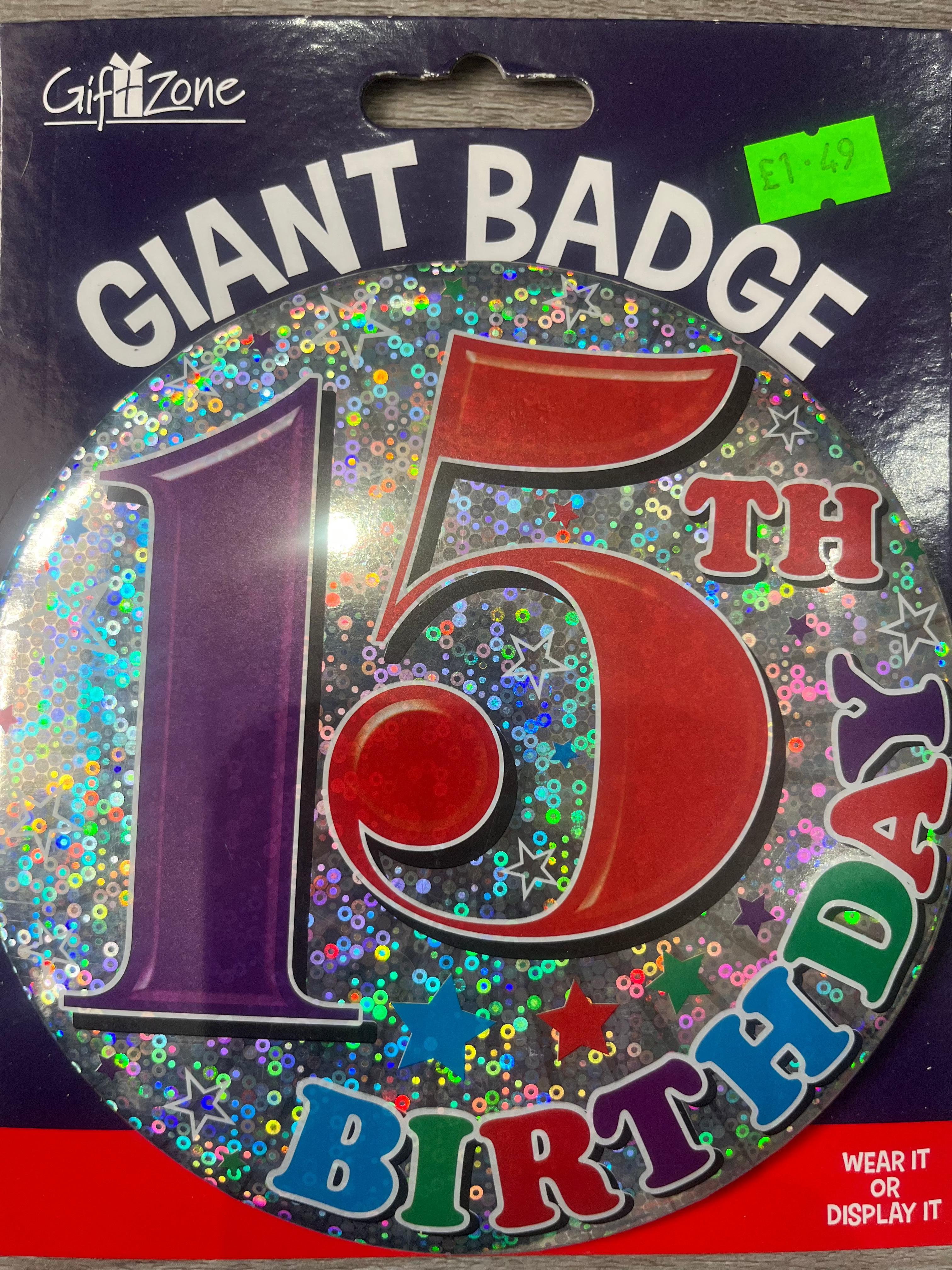 Giant Badge. Age 15