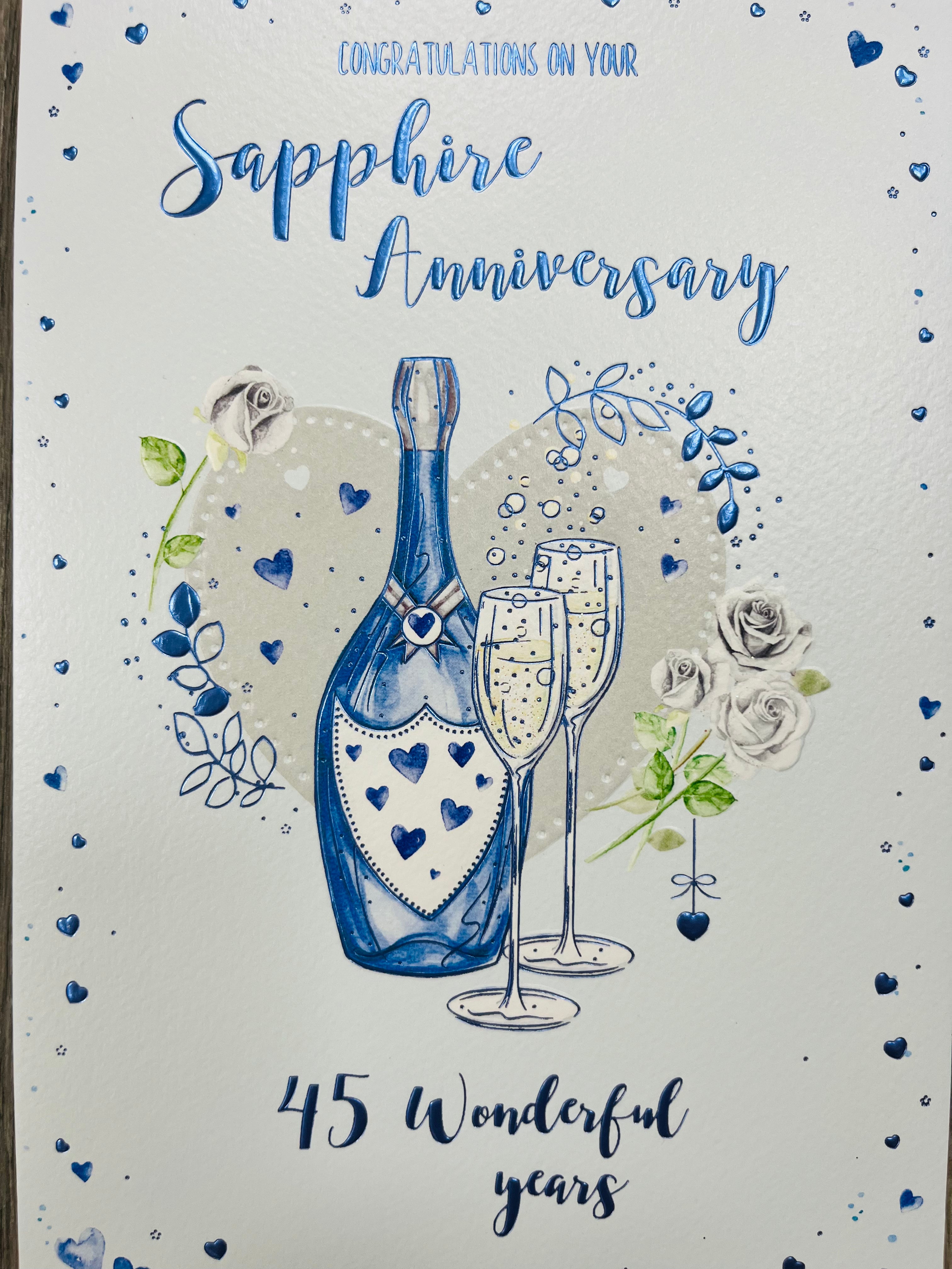 Sapphire Wedding Anniversary Card