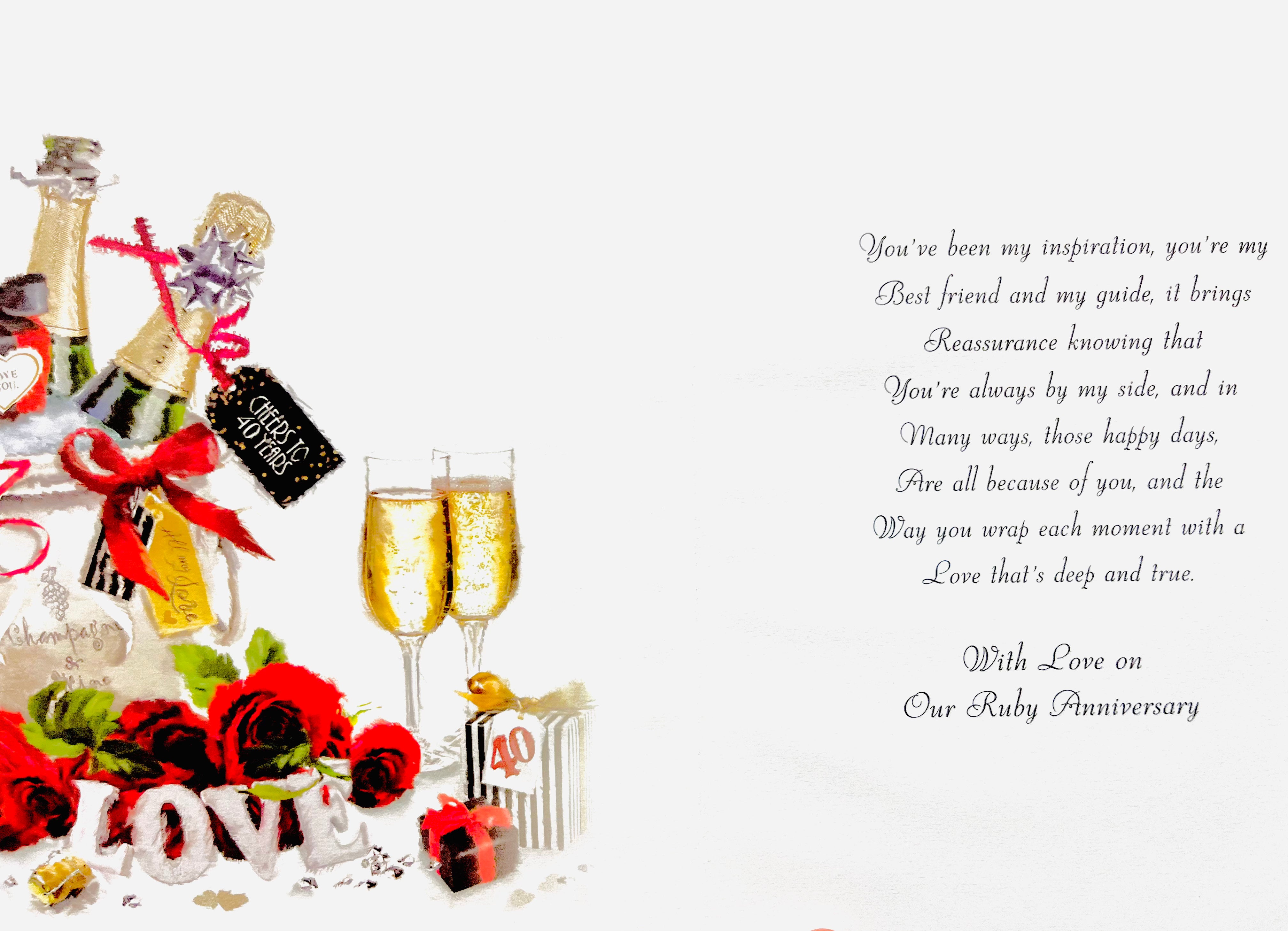 Husband Ruby Wedding Anniversary Card