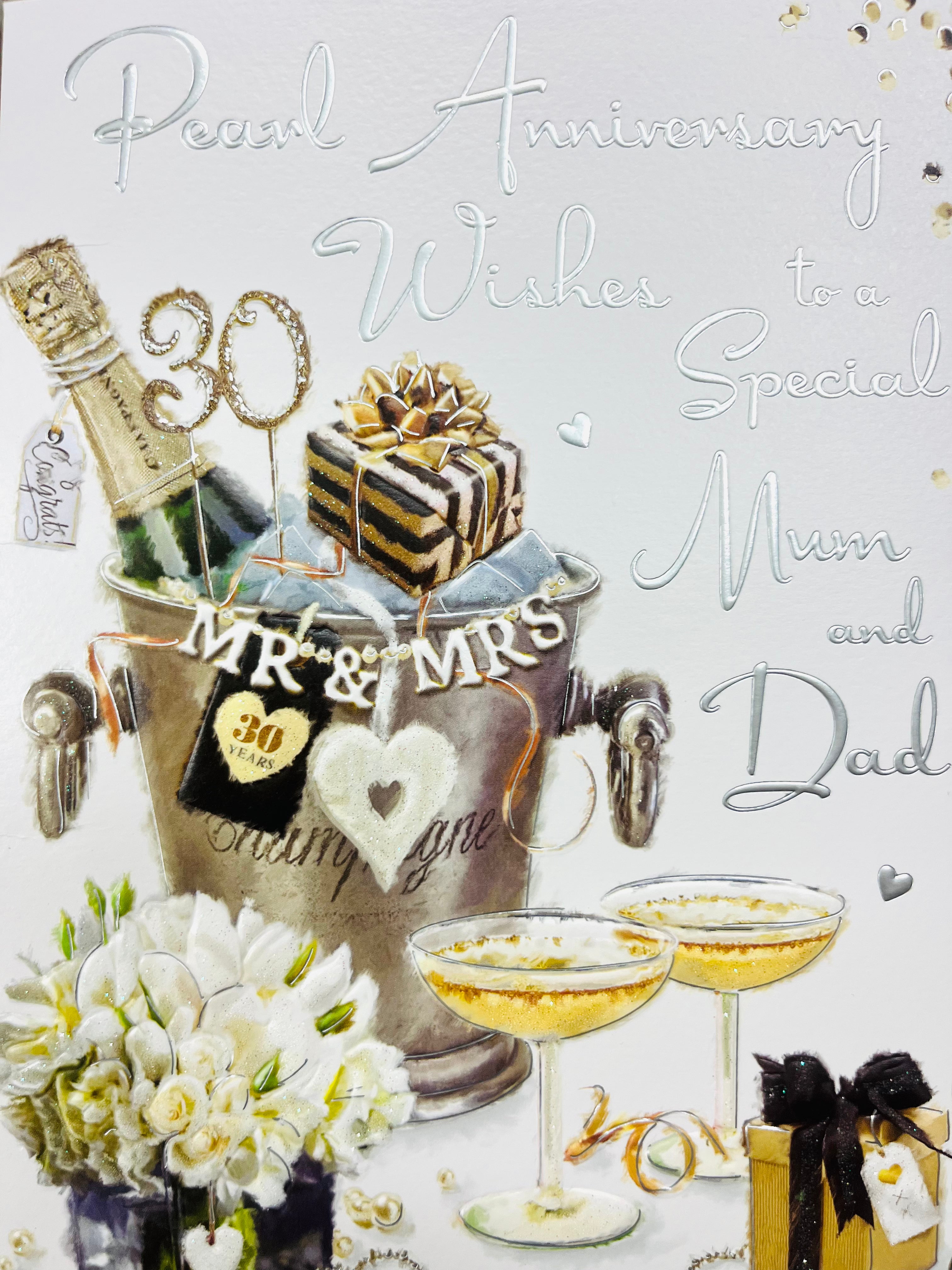 Mum and Dad Pearl Wedding Anniversary Card