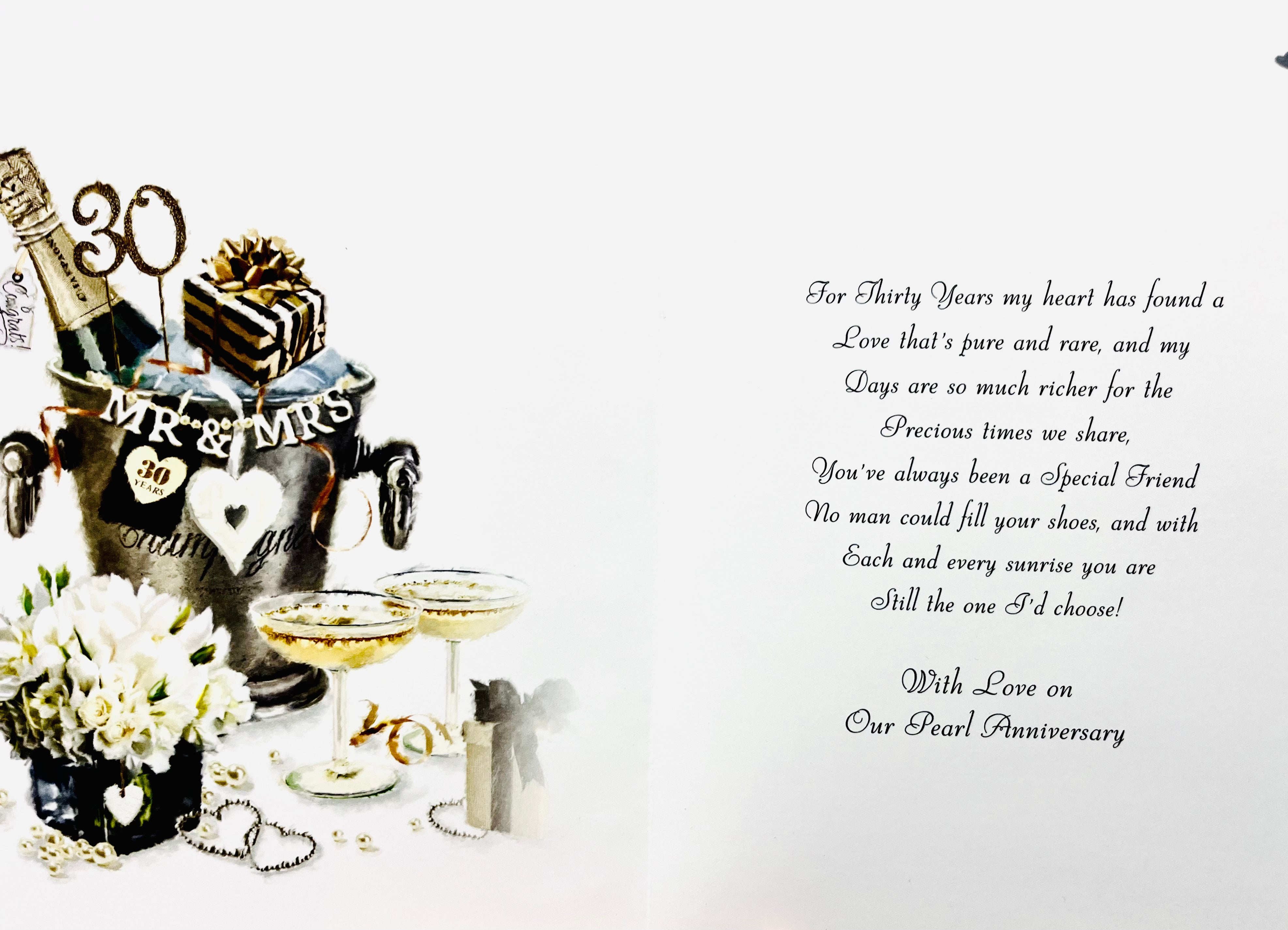 Husband Pearl Wedding Anniversary Card