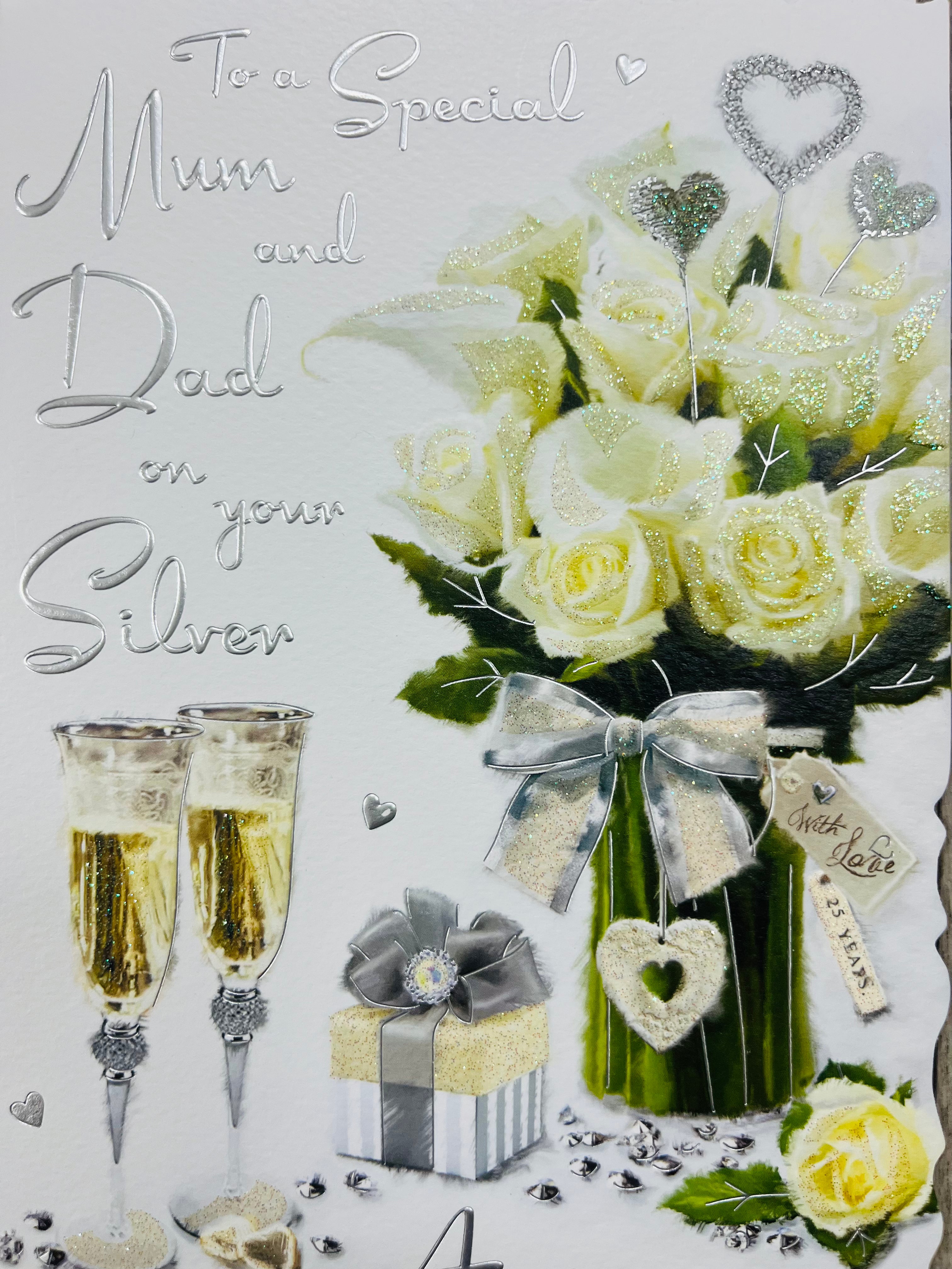 Mum and Dad Silver Wedding Anniversary Card