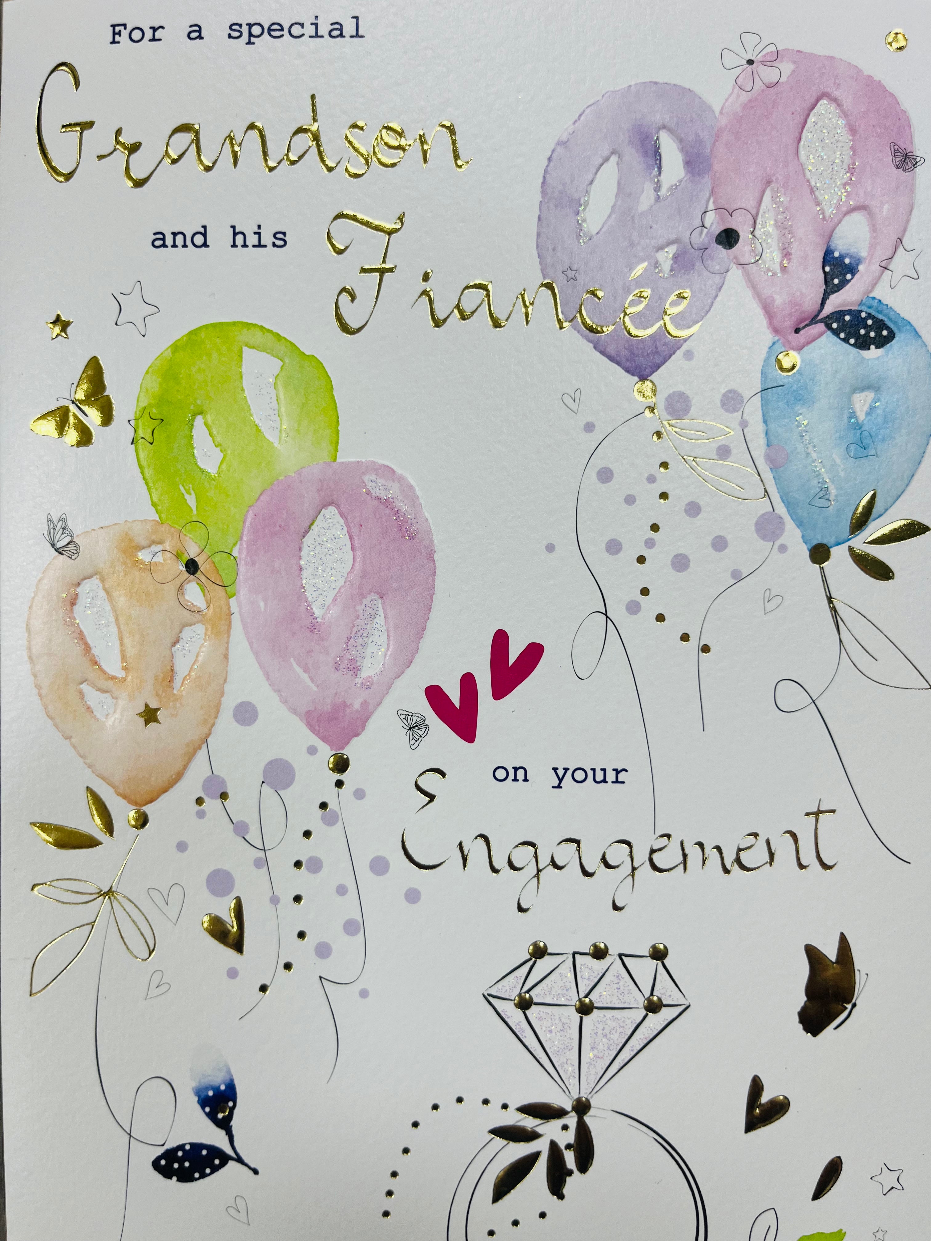 Grandson and his Fiancé Engagement Card