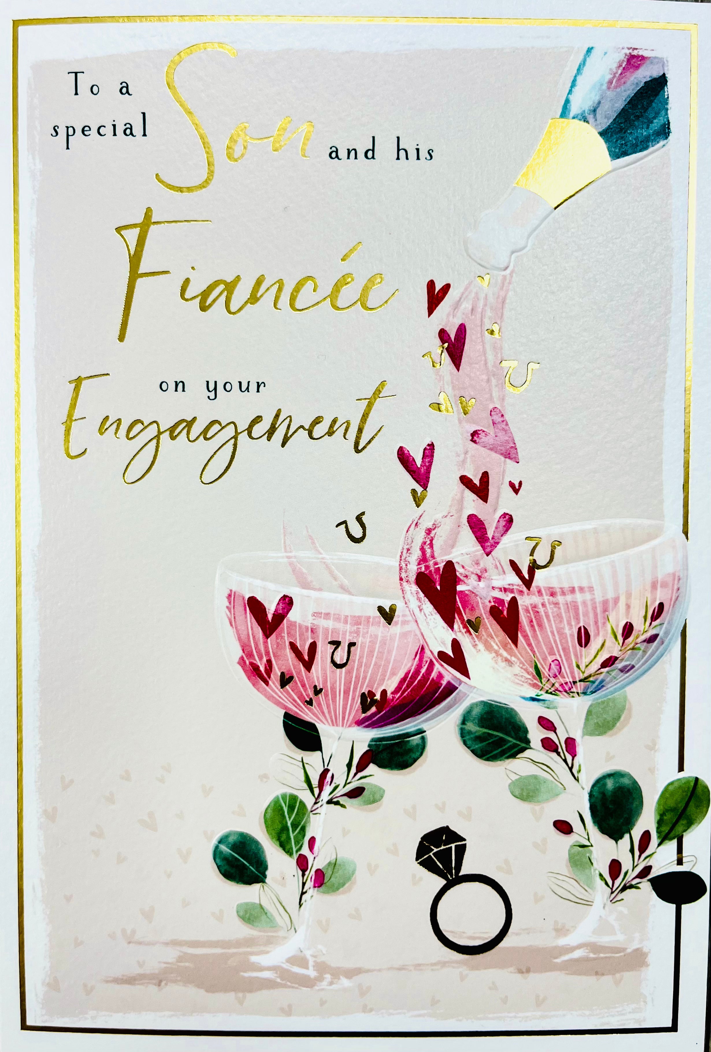 Son and his Fiancée Engagement Card