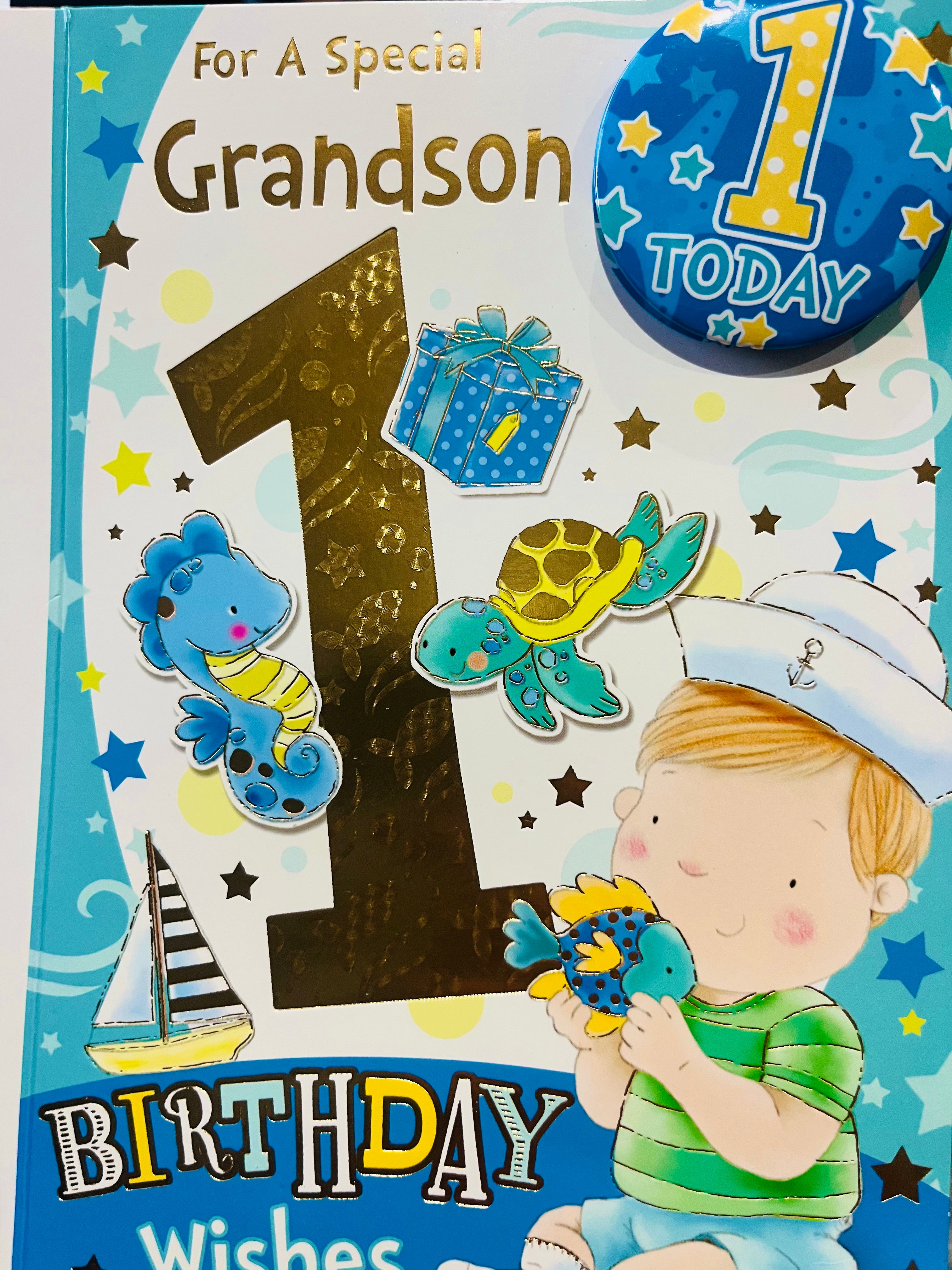 Grandson's 1st Birthday Card