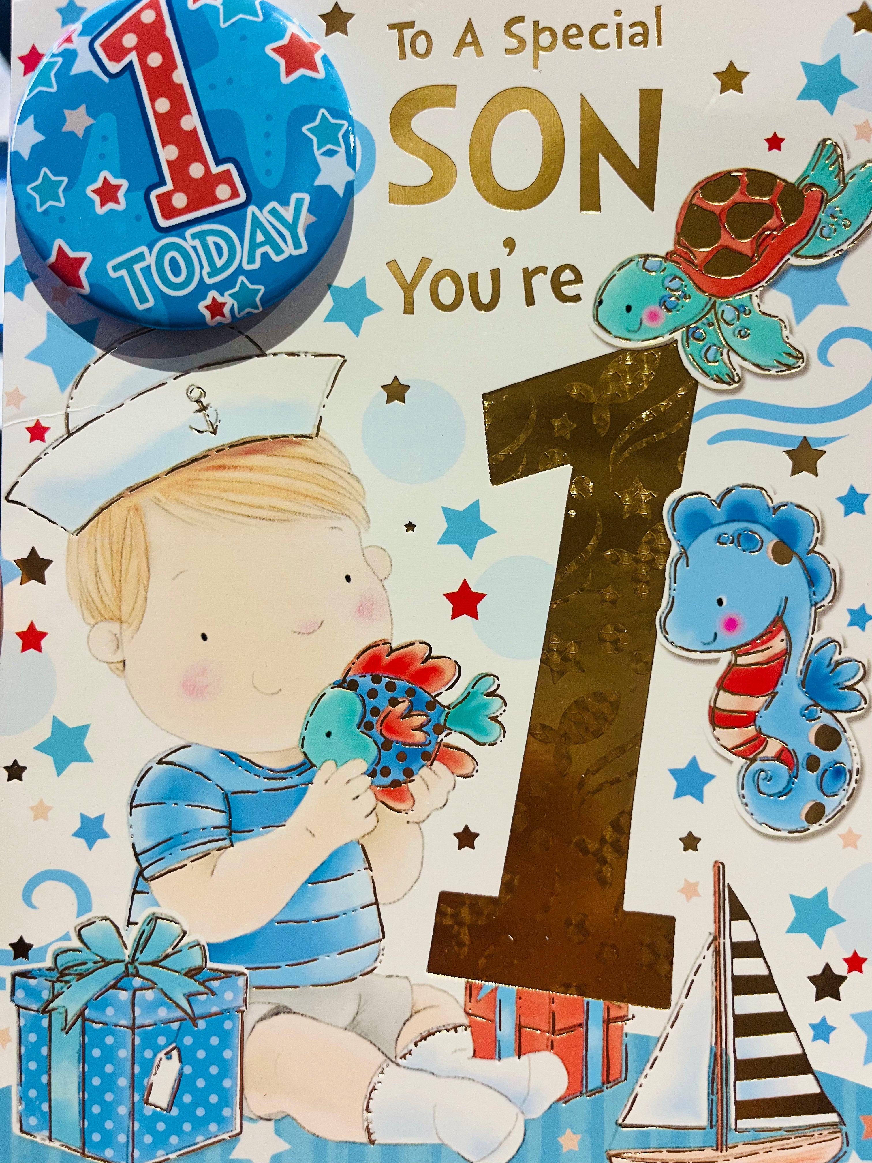 Son's 1st Birthday Card