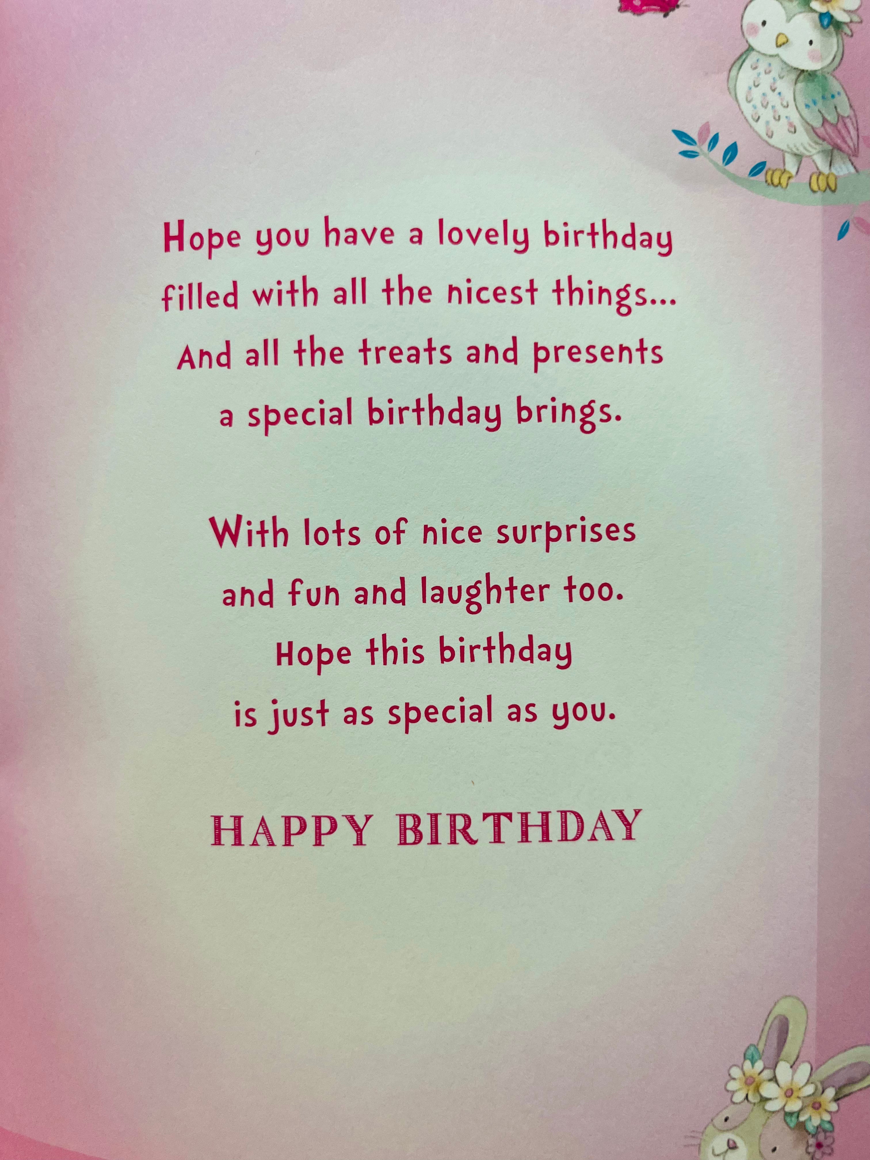 Granddaughter's 4th Birthday Card