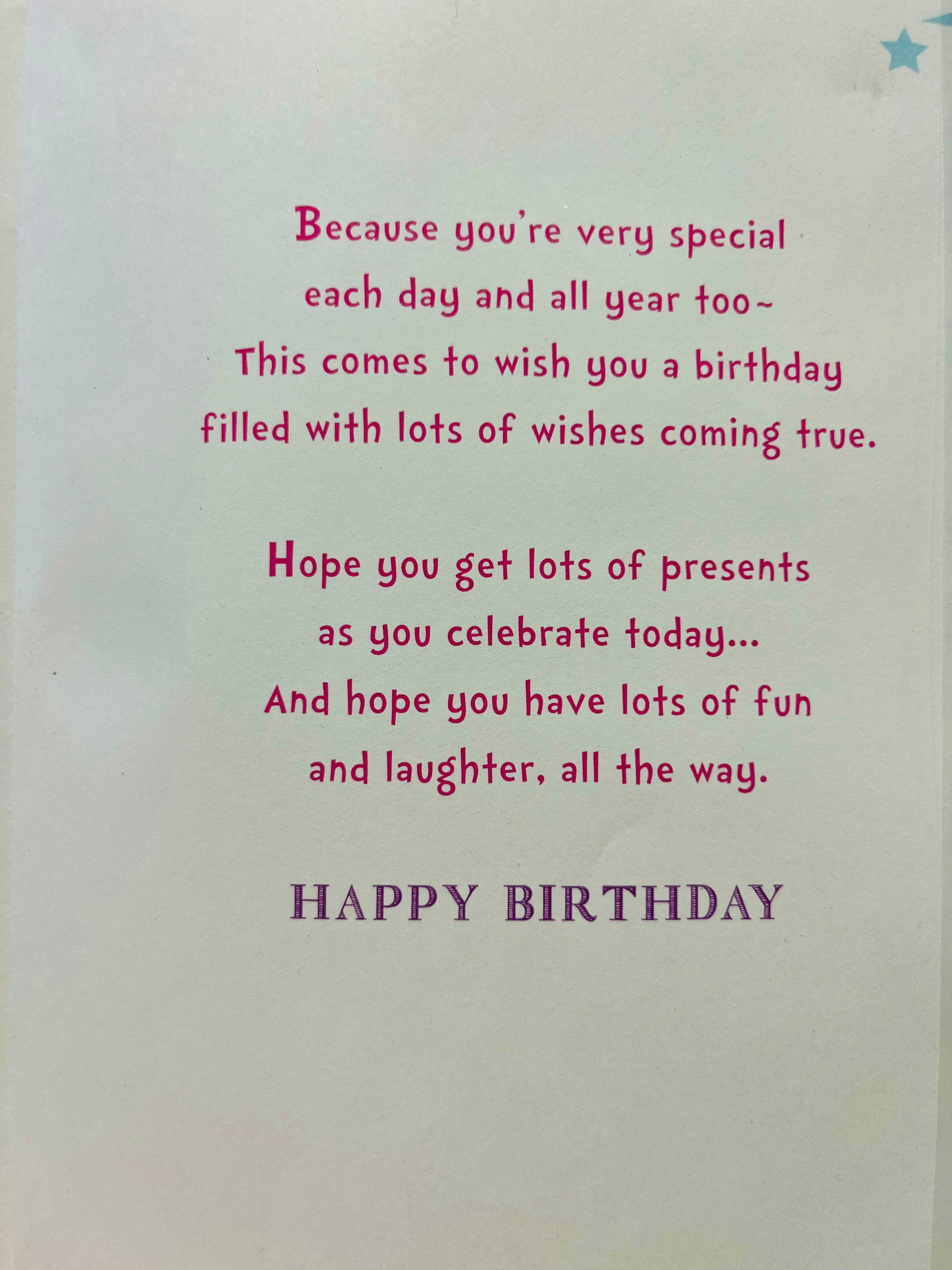 Daughter's 5th Birthday Card