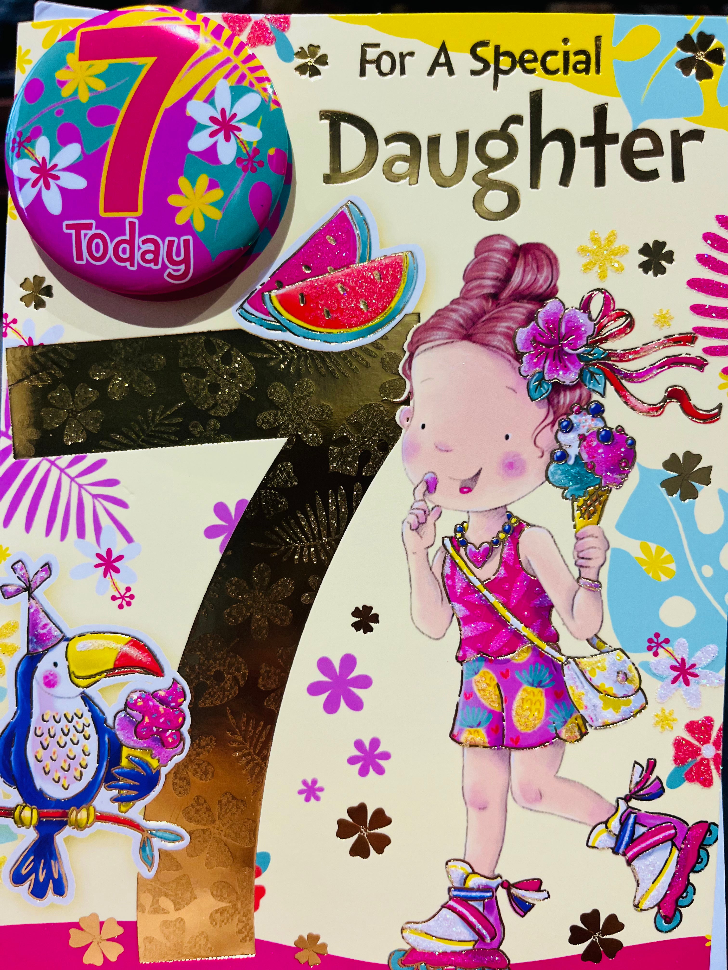 Daughter's 7th Birthday Card