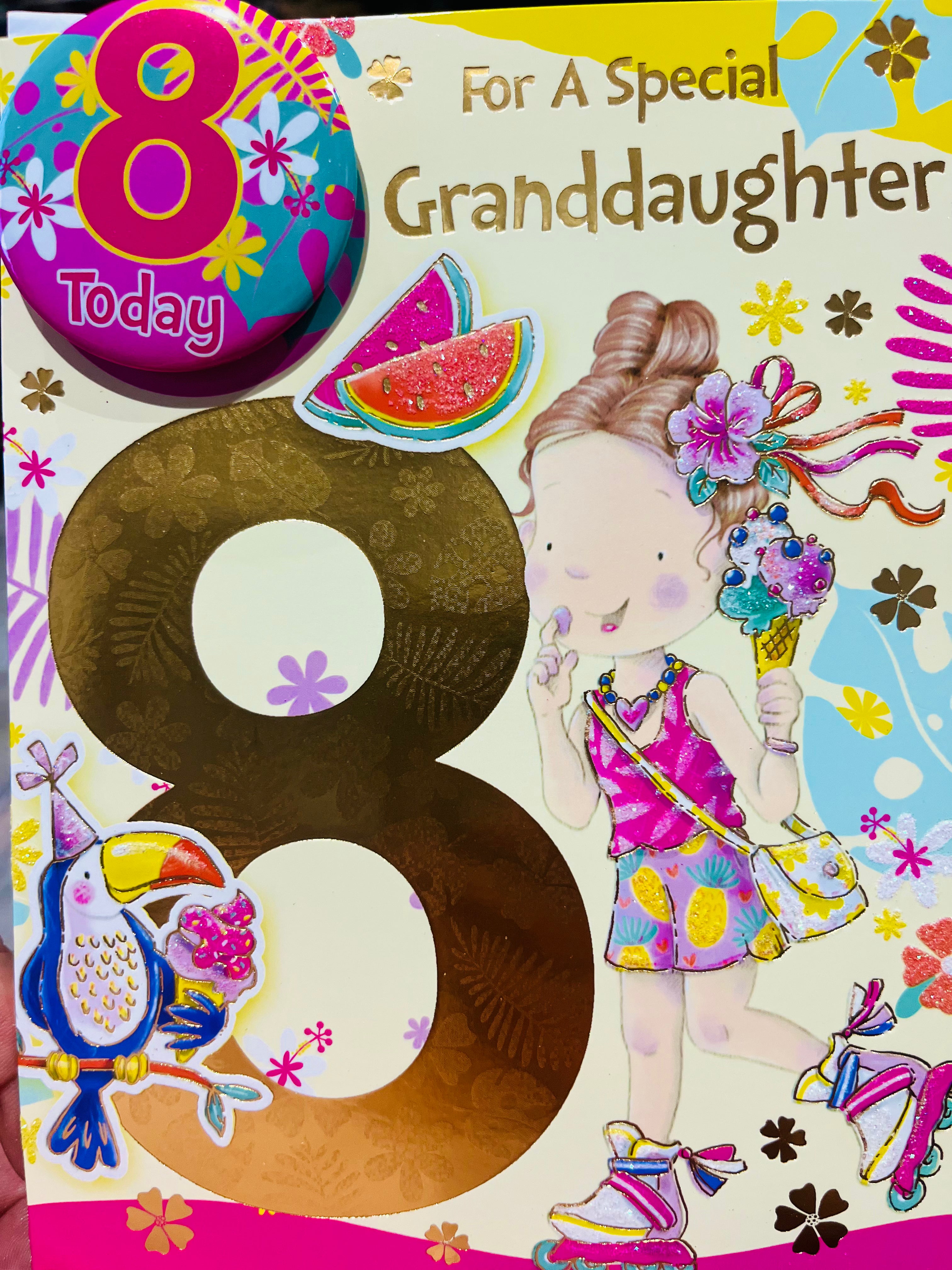 Granddaughter's 8th Birthday Card