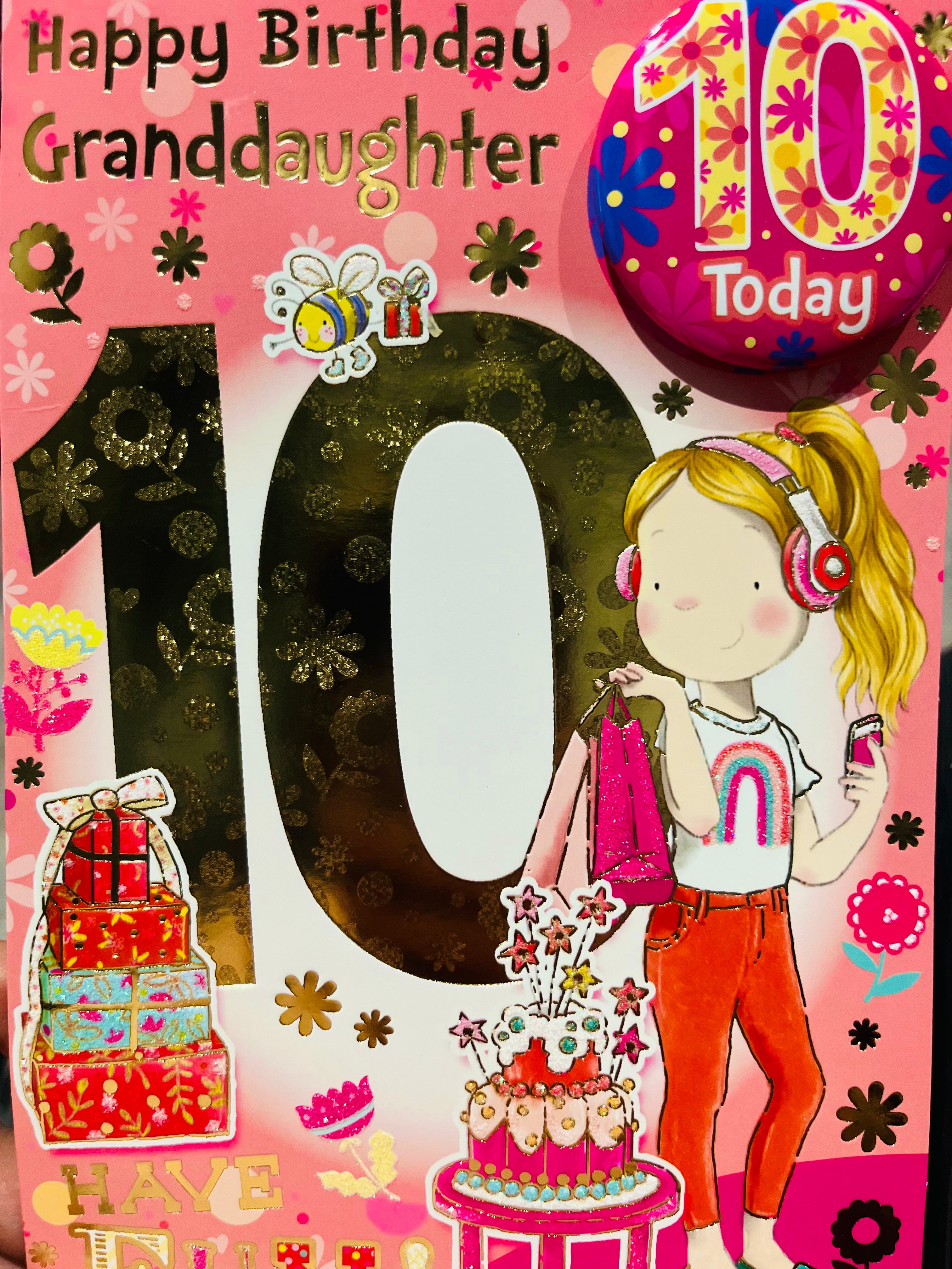 Granddaughter's 10th Birthday Card