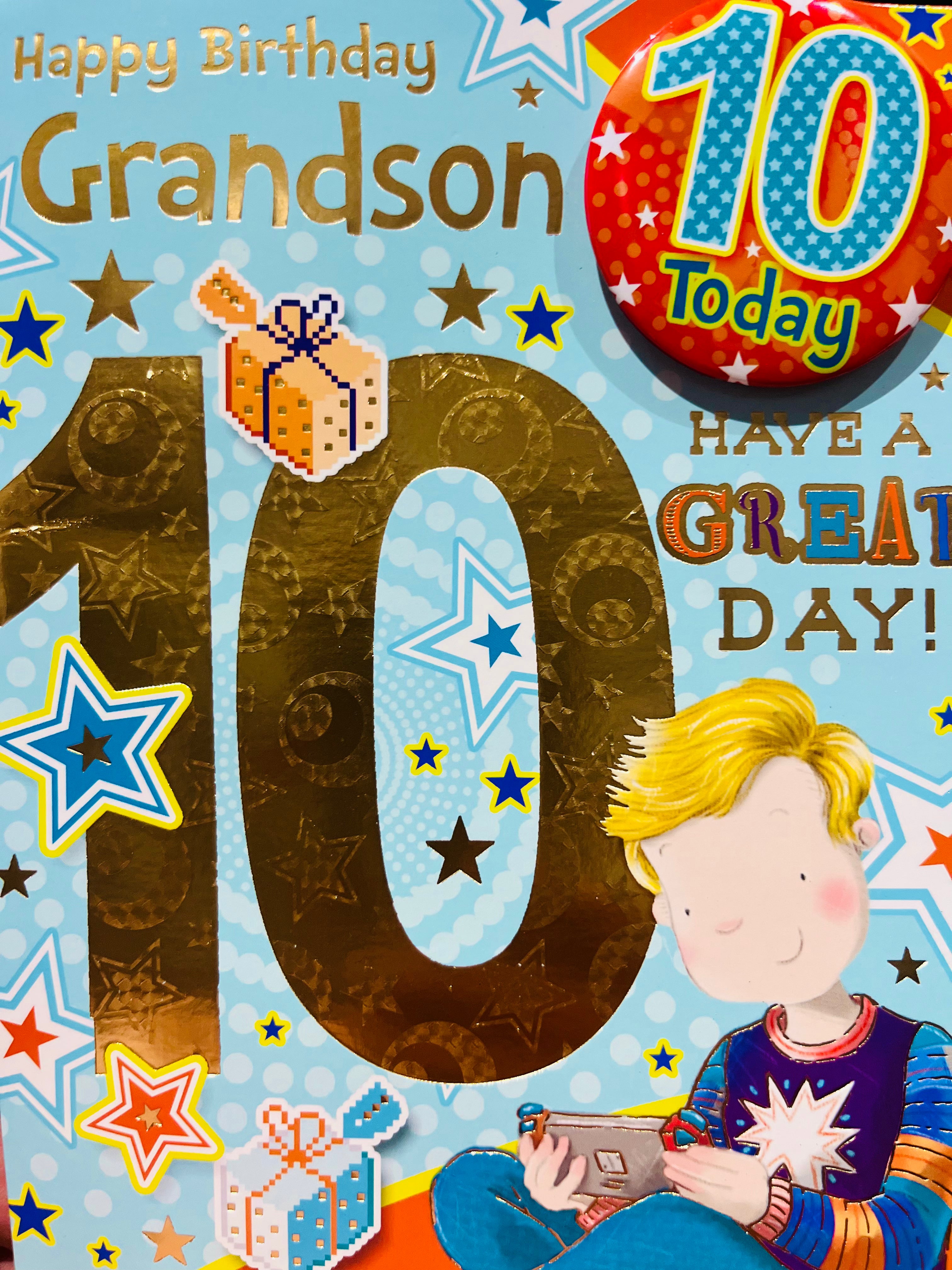 Grandson's 10th Birthday Card